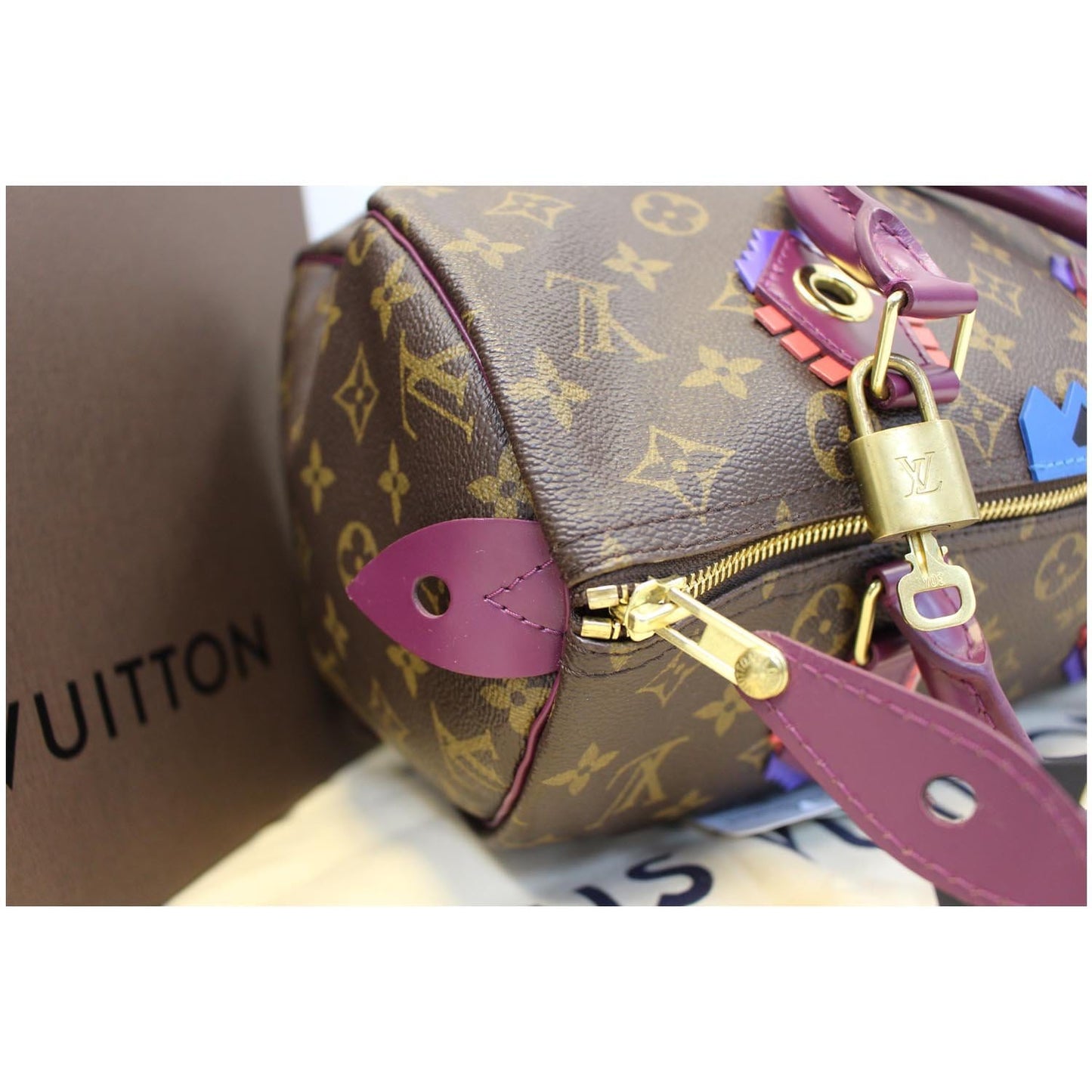 LOUIS VUITTON Totem Speedy 30 Monogram Canvas Satchel Bag