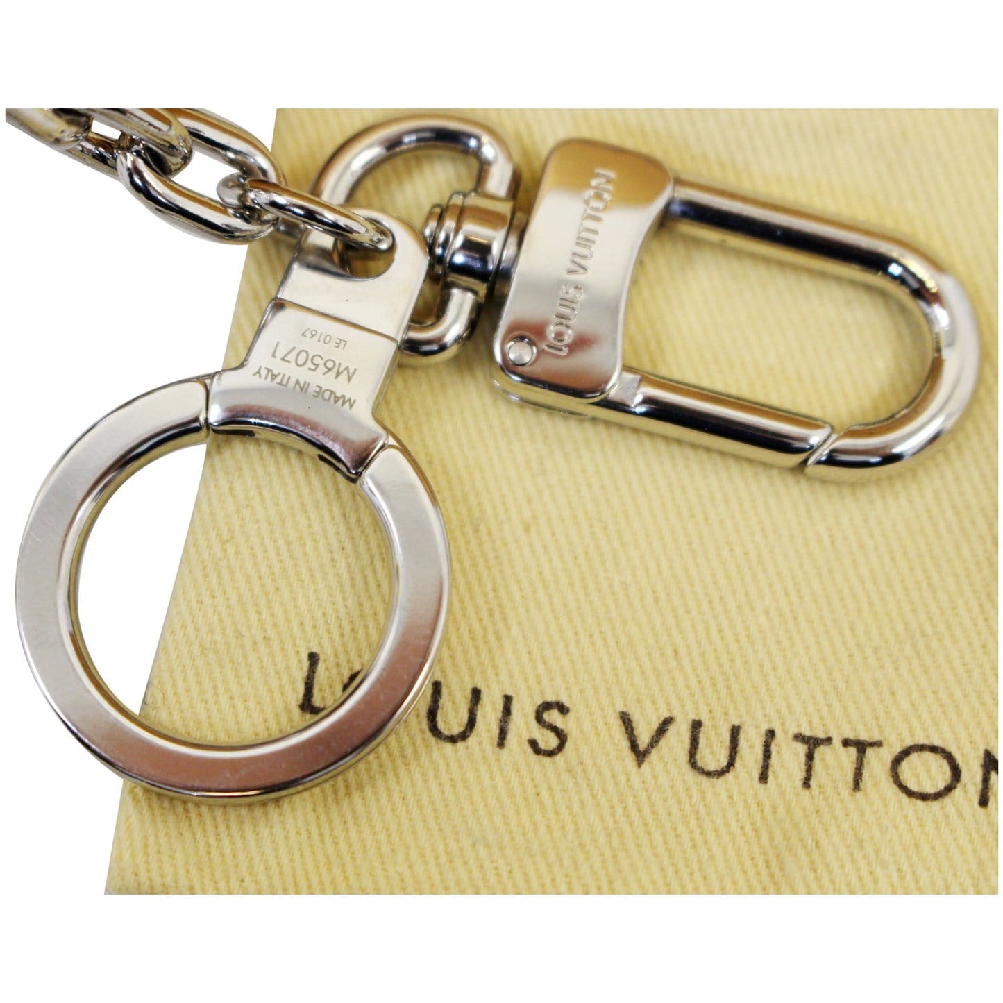 LOUIS VUITTON LV Facettes Bag Charm Key Holder Silver