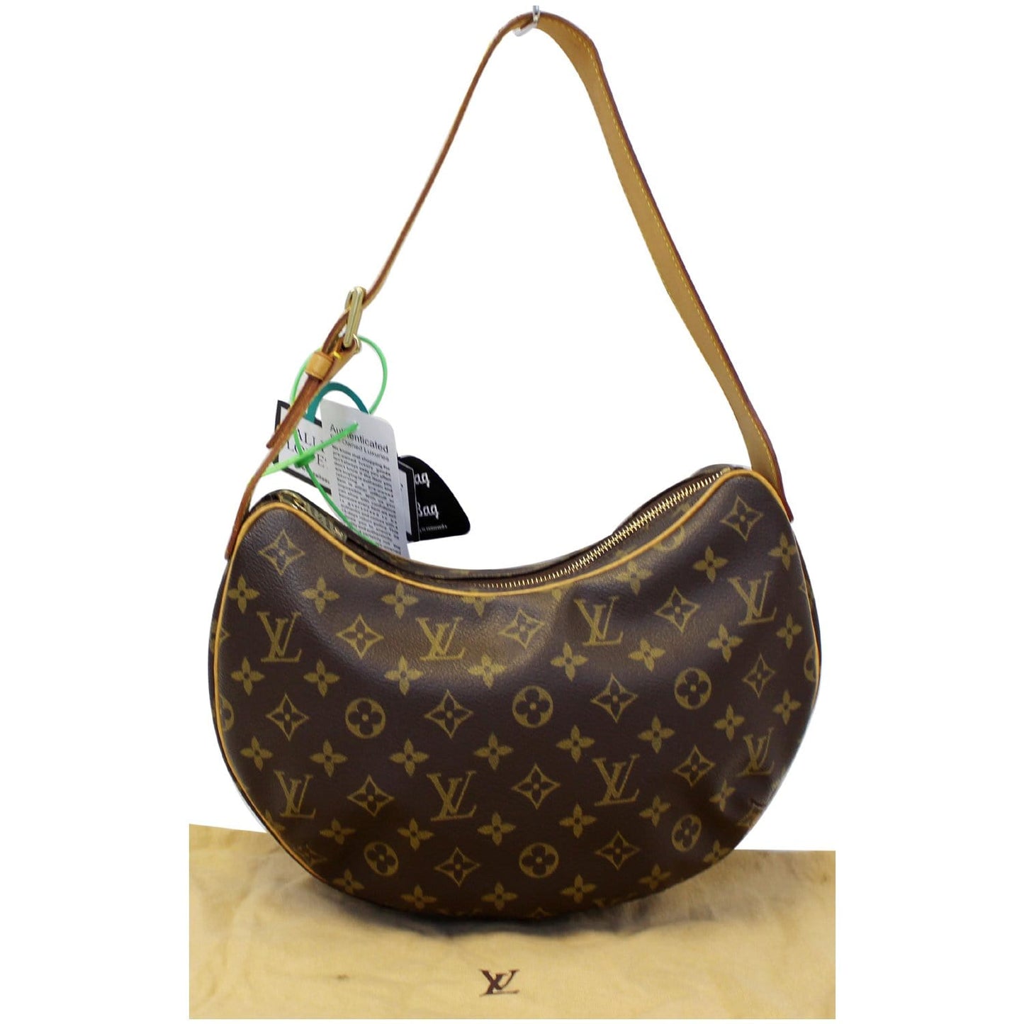 LOUIS VUITTON Croissant MM Monogram Canvas Shoulder Bag Brown