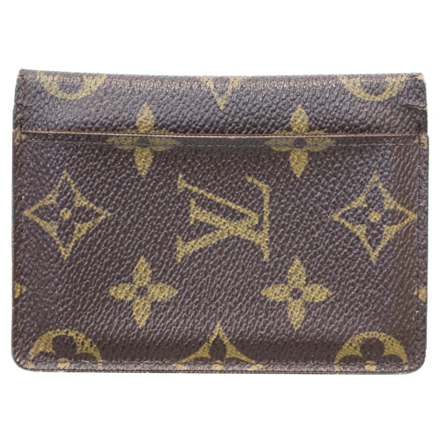 LOUIS VUITTON Pocket Organizer Monogram Canvas Wallet Brown