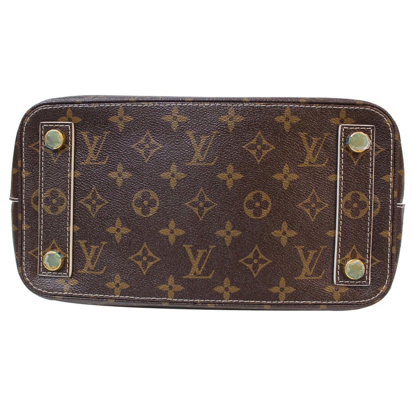 LOUIS VUITTON Fetish Lockit Monogram Leather Satchel Bag Brown