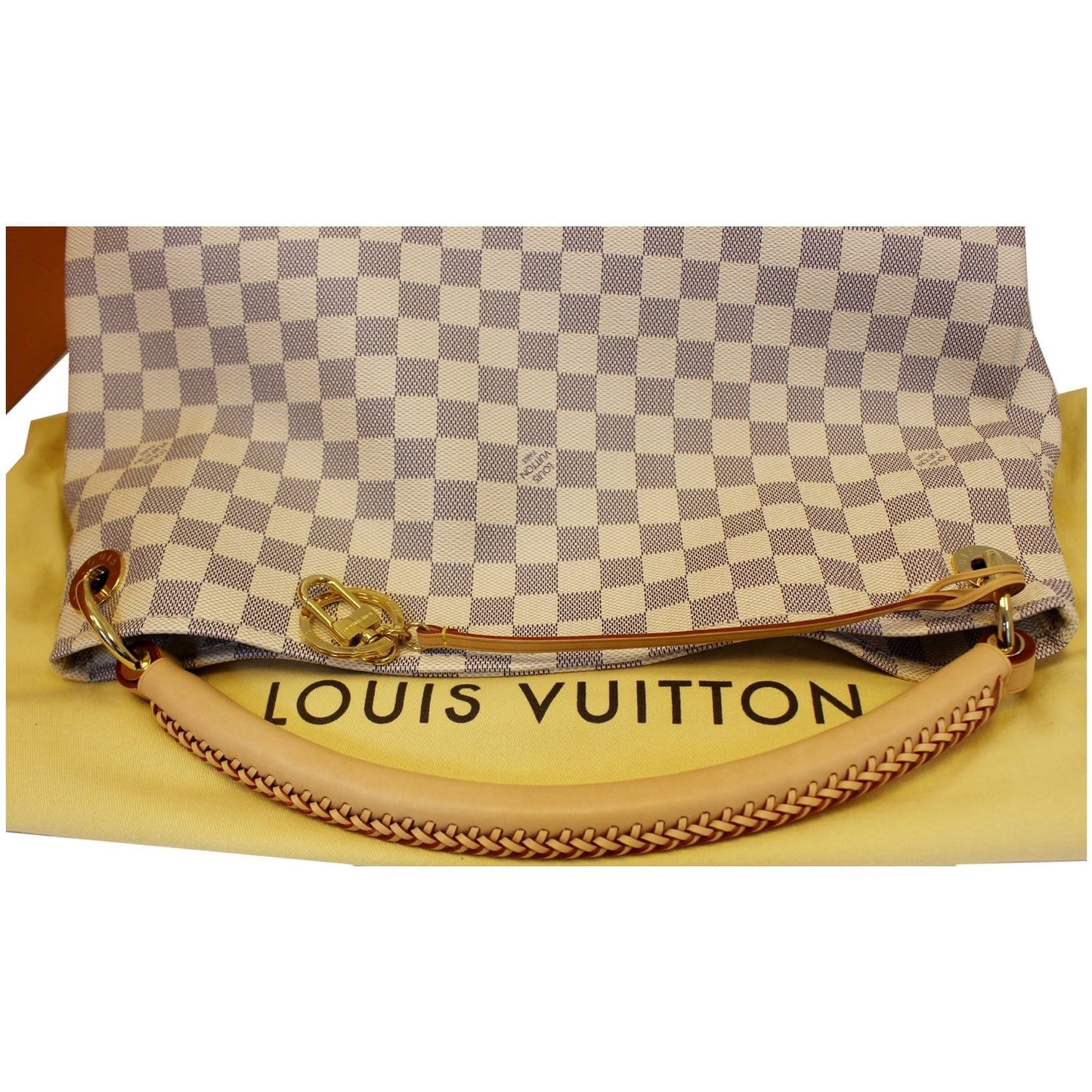 LOUIS VUITTON Artsy MM Damier Azur Shoulder Bag White