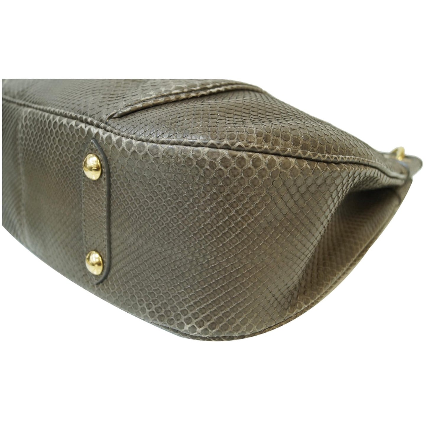 LOUIS VUITTON Galliera PM Gris Matte Python Shoulder Tote Bag Taupe - 15% OFF