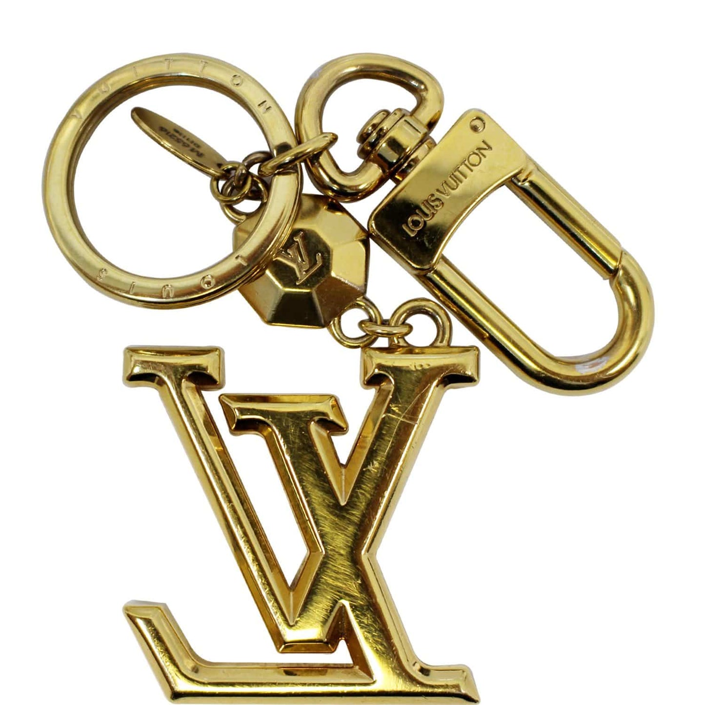 LOUIS VUITTON Facettes Bag Charm Key Holder Gold
