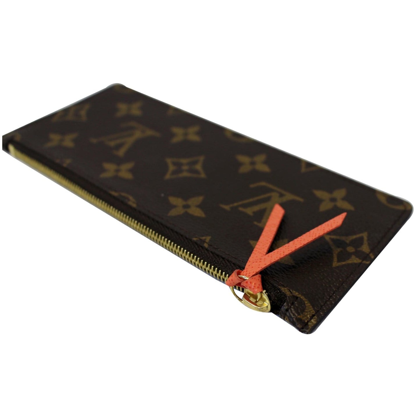 LOUIS VUITTON Felicie Zippered Monogram Canvas Insert Pouch Brown