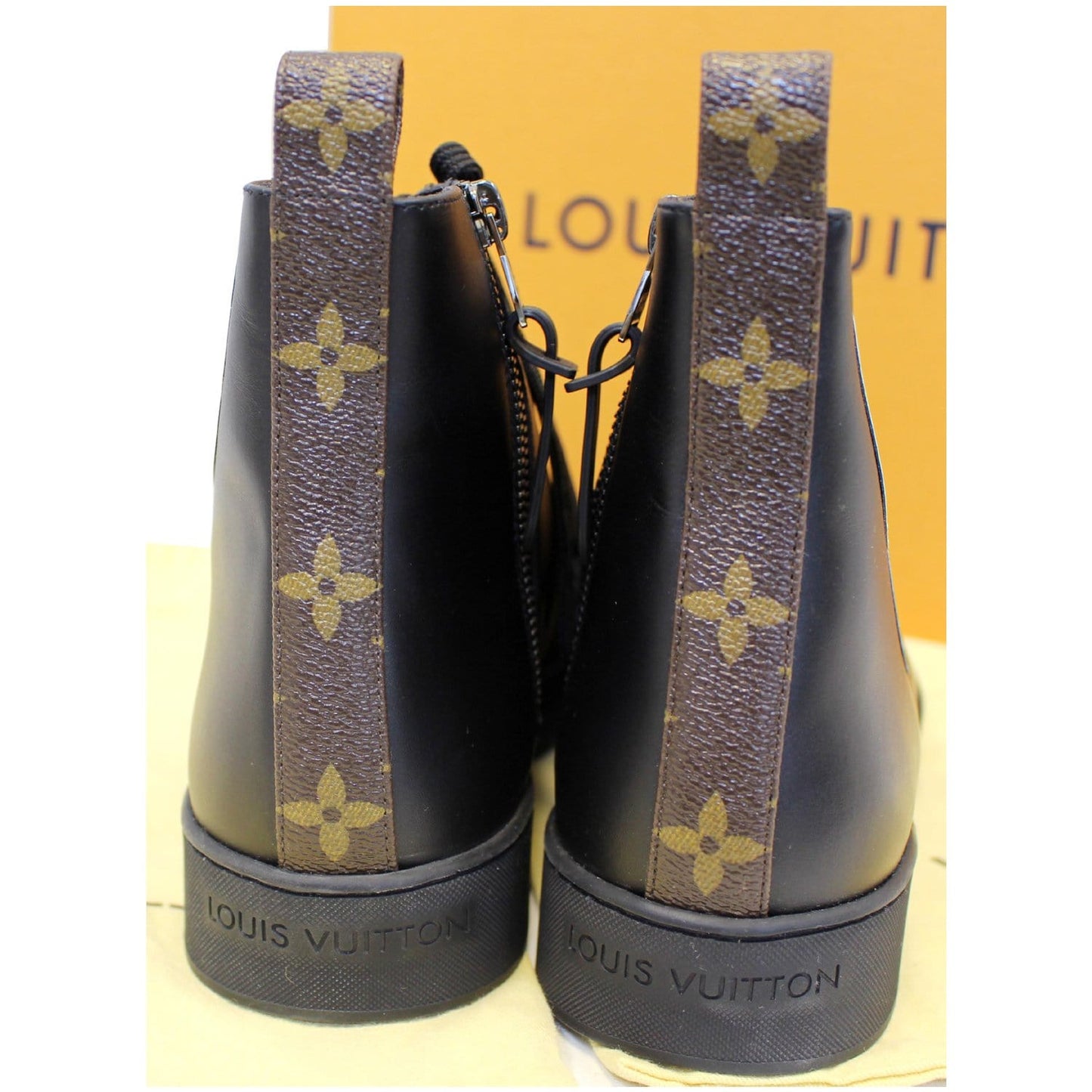 LOUIS VUITTON Checkpoint Monogram Sneaker Boot Noir Black US 10