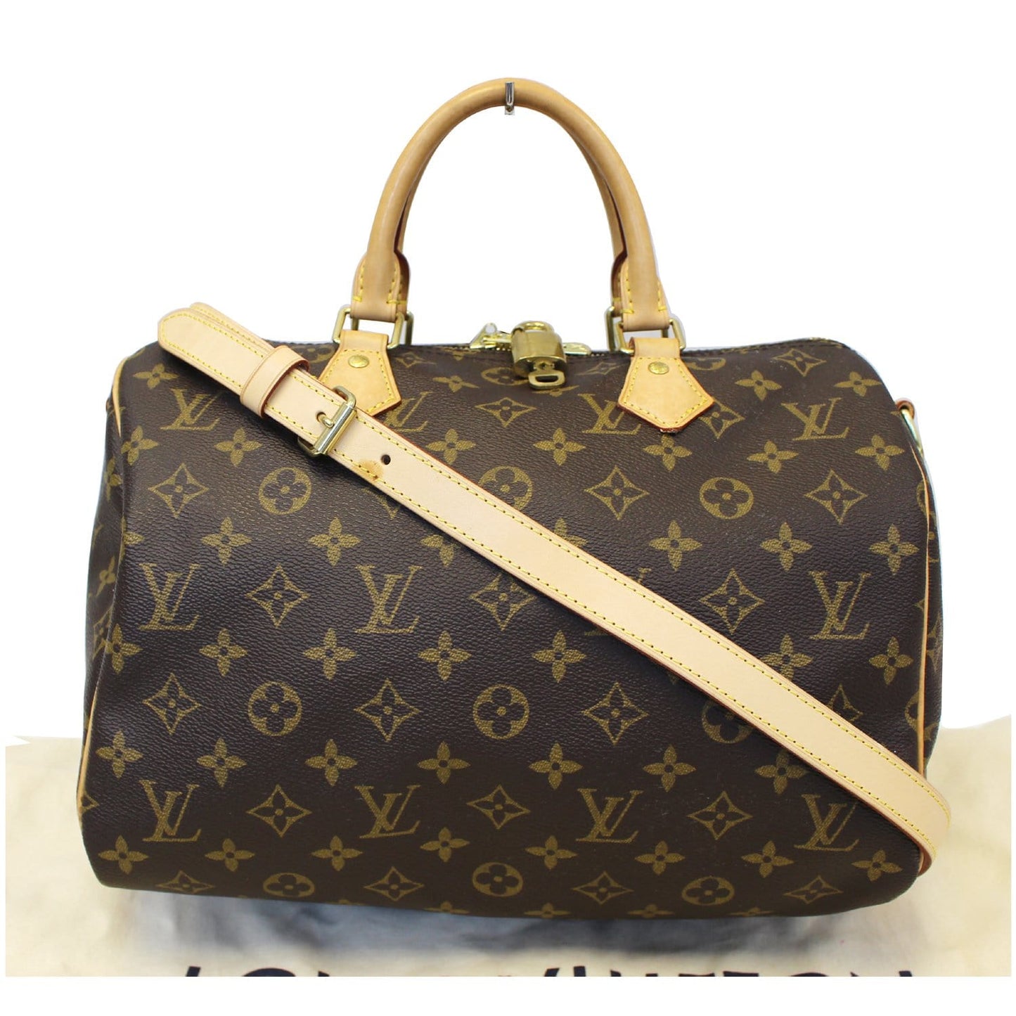 LOUIS VUITTON Speedy 30 Bandouliere Monogram Canvas Shoulder Bag Brown