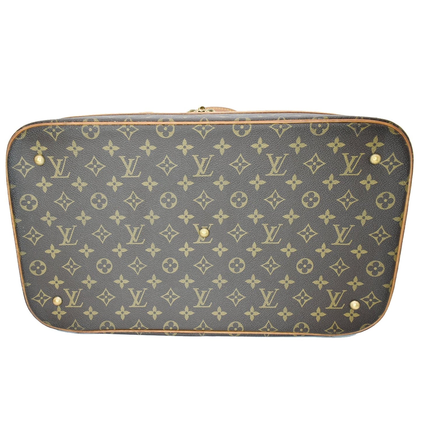 LOUIS VUITTON Vintage Sac Sport Monogram Canvas Boston Travel Bag Brown
