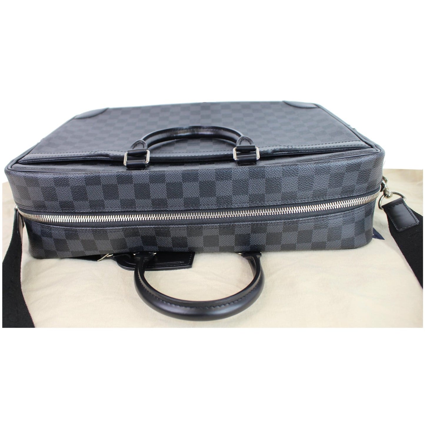 LOUIS VUITTON Porte Documents Voyage GM Damier Graphite Briefcase Bag Black