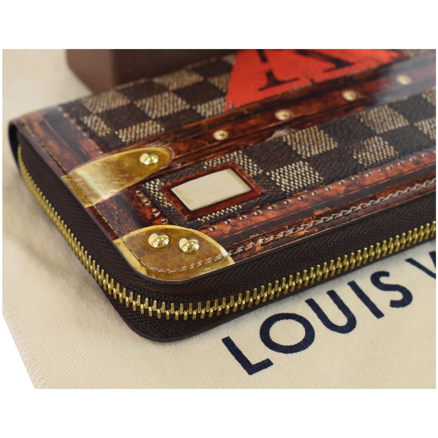 LOUIS VUITTON Transformed Damier Ebene Time Trunk Zippy Wallet Black