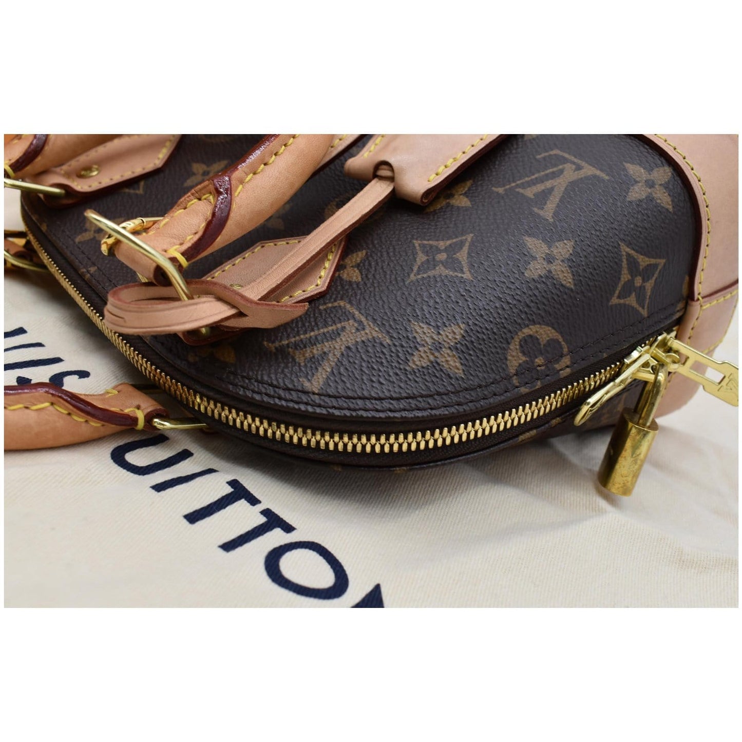 LOUIS VUITTON Alma BB Monogram Canvas Satchel Crossbody Bag Brown