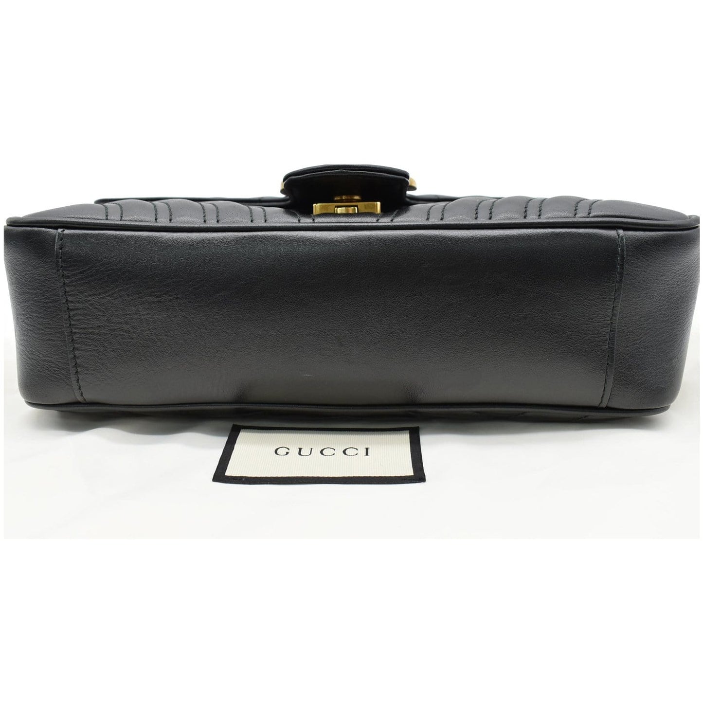 GUCCI GG Marmont Small Matelasse Leather Crossbody Bag Black 443497