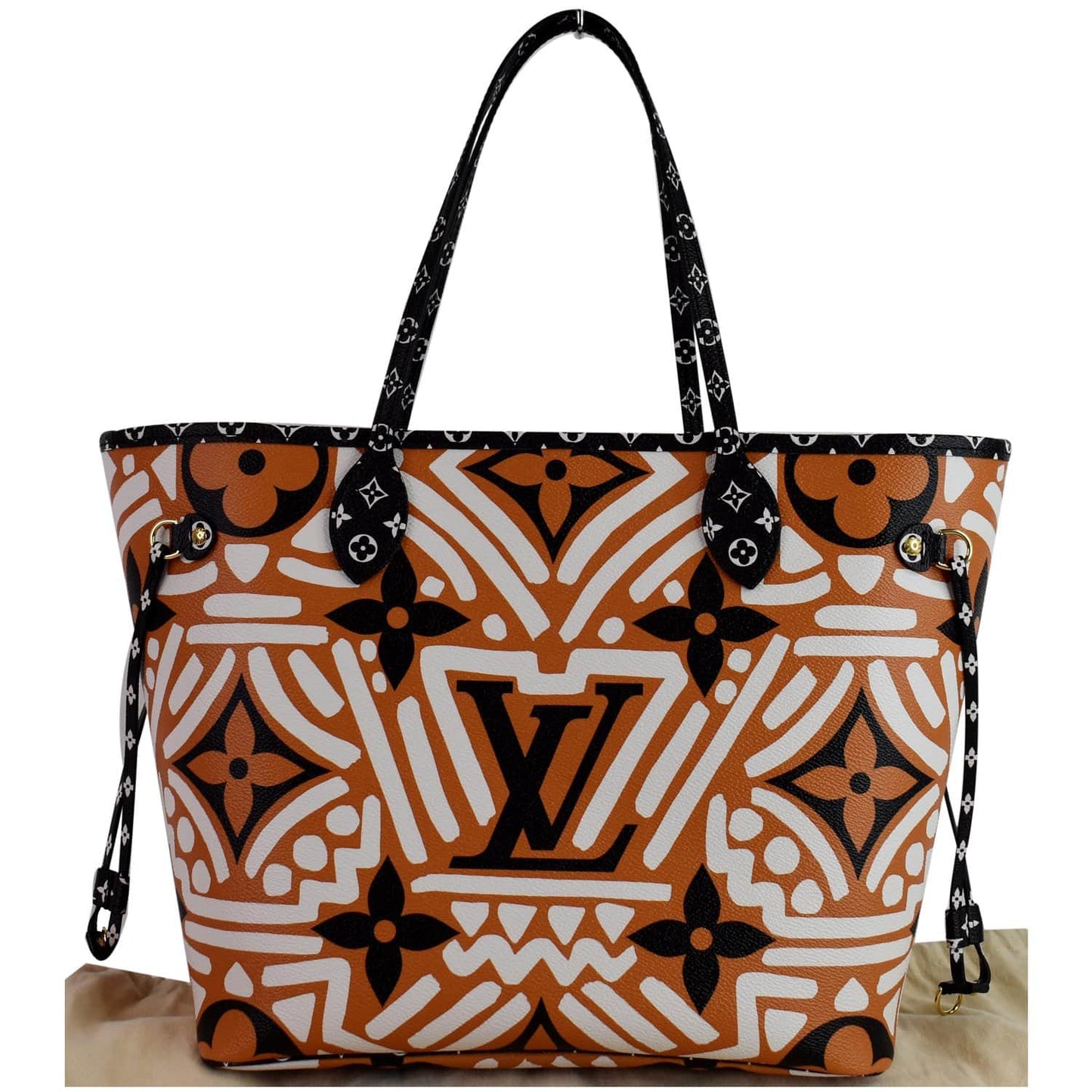 LOUIS VUITTON Neverfull Crafty MM Monogram Gaint Canvas Tote Bag Caramel
