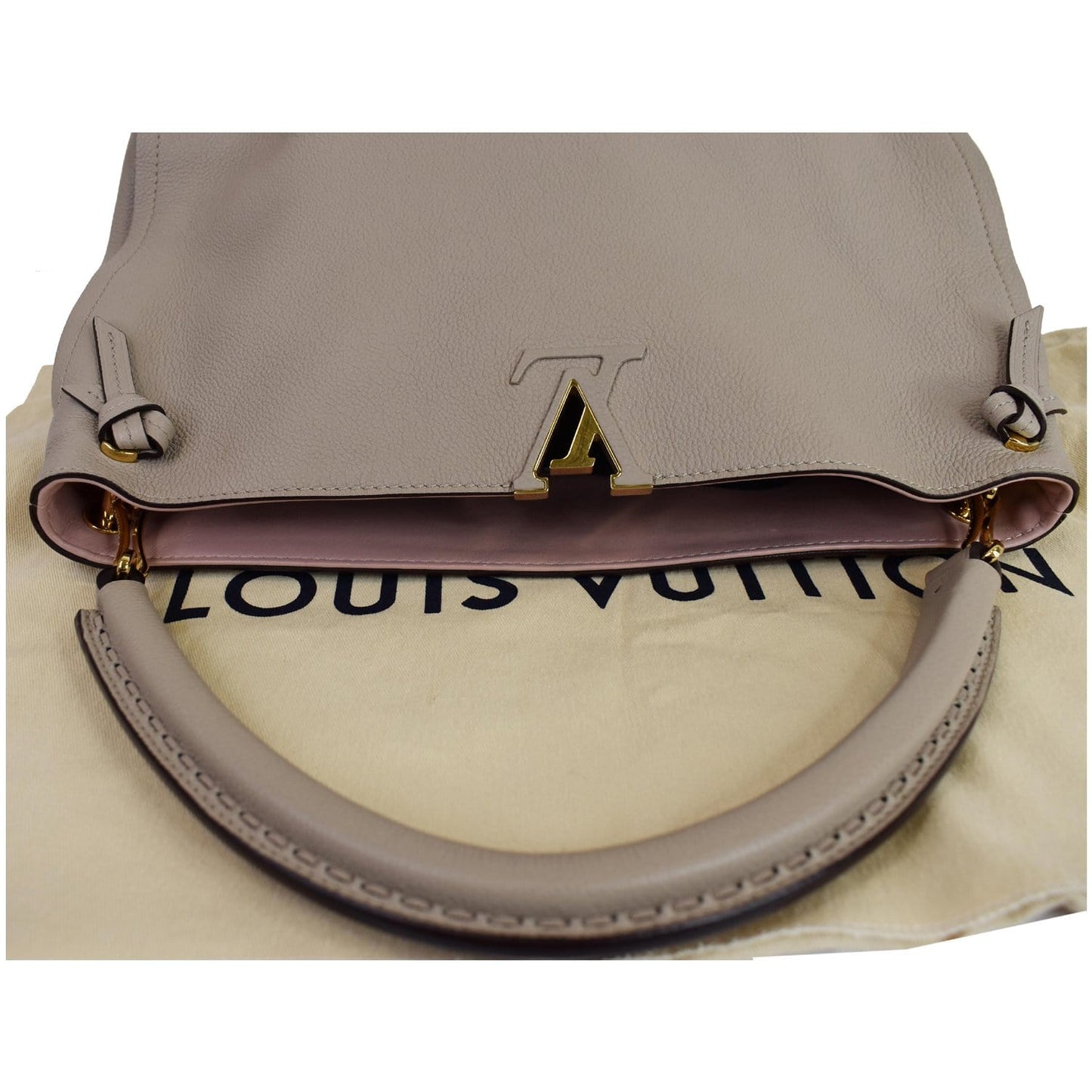 LOUIS VUITTON Tournon Taurillon Leather Hobo Bag Galet