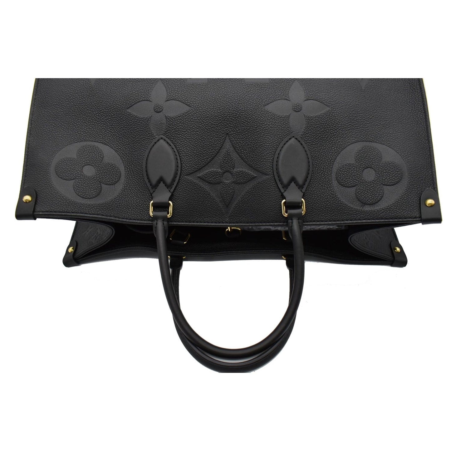 LOUIS VUITTON Onthego GM Monogram Empreinte Leather Tote Bag Black