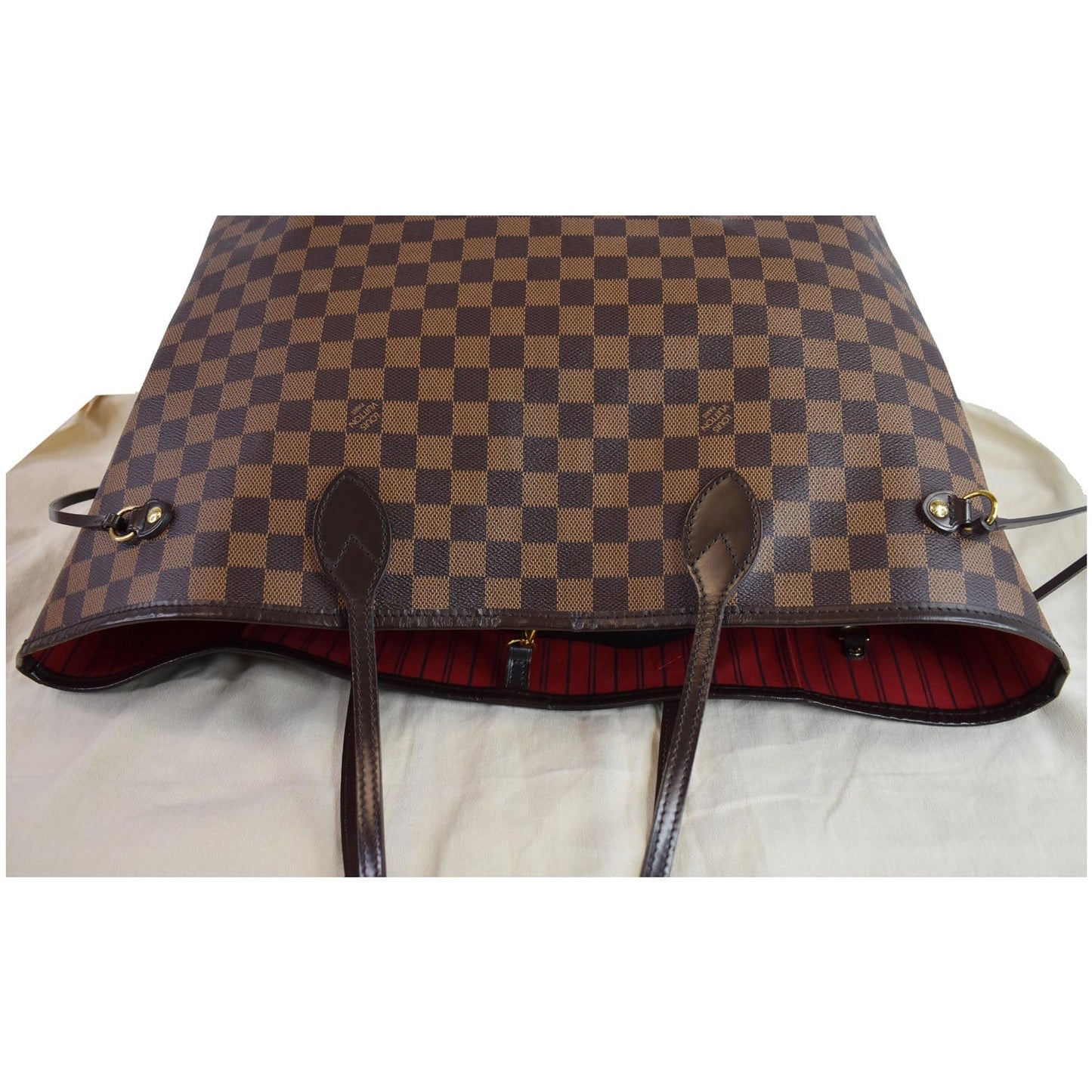 LOUIS VUITTON Neverfull GM Damier Ebene Tote Shoulder Bag Brown