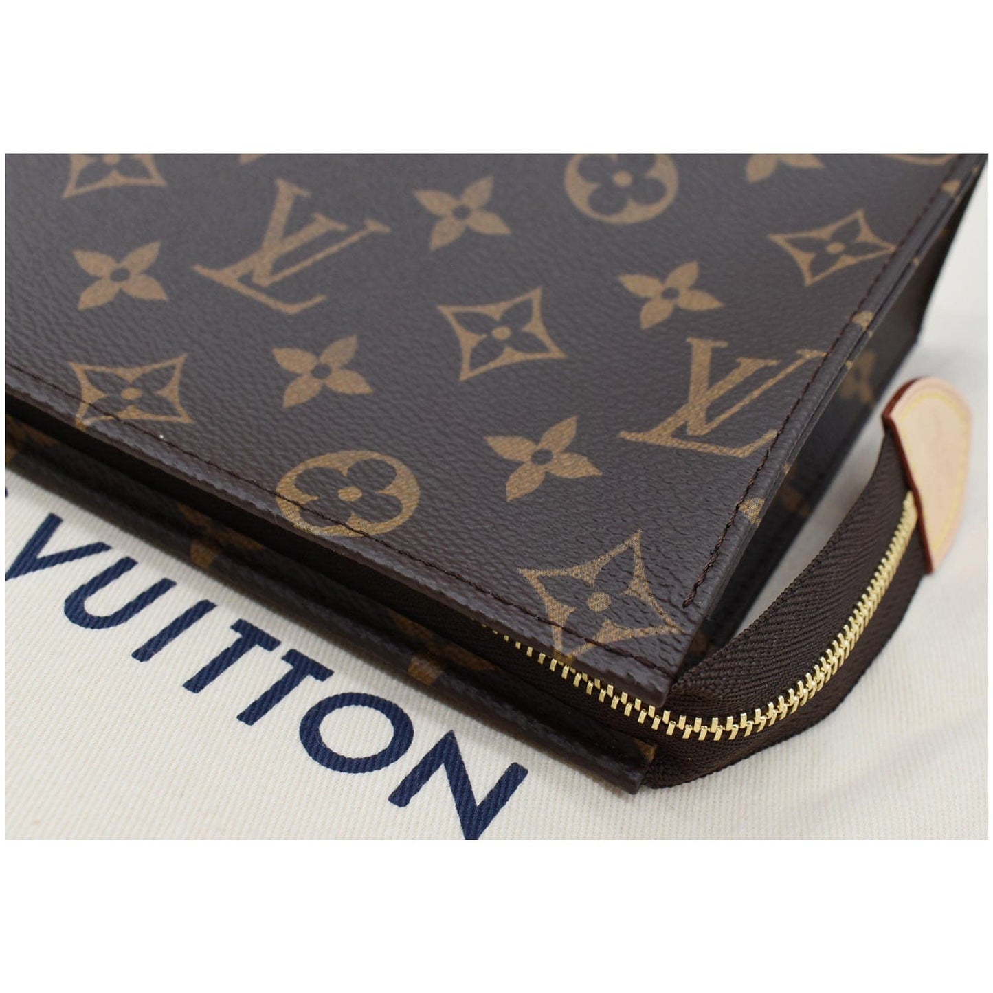 LOUIS VUITTON Toiletry 19 Monogram Canvas Cosmetics Pouch Brown