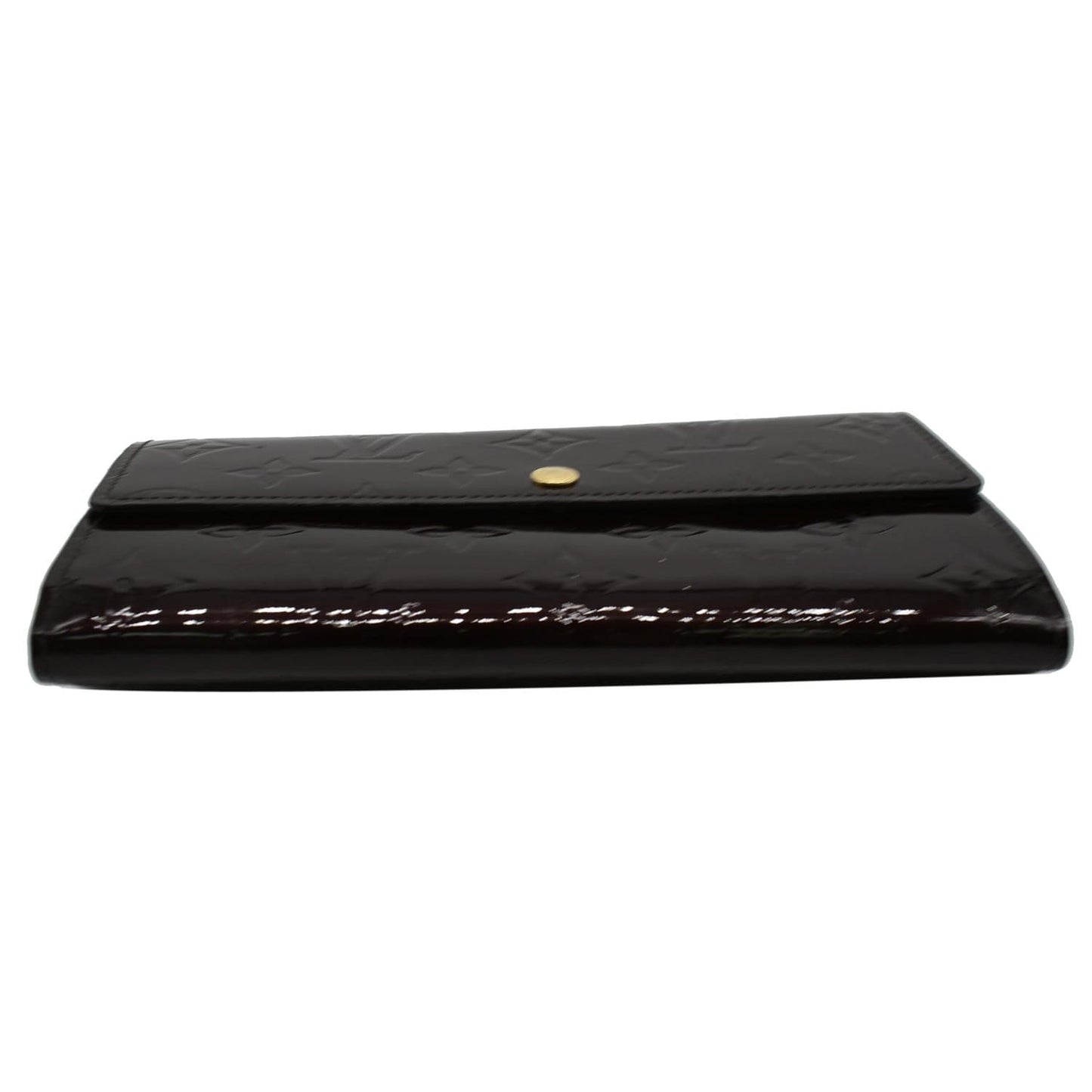 LOUIS VUITTON Sarah Monogram Vernis Leather Wallet Amarante Red