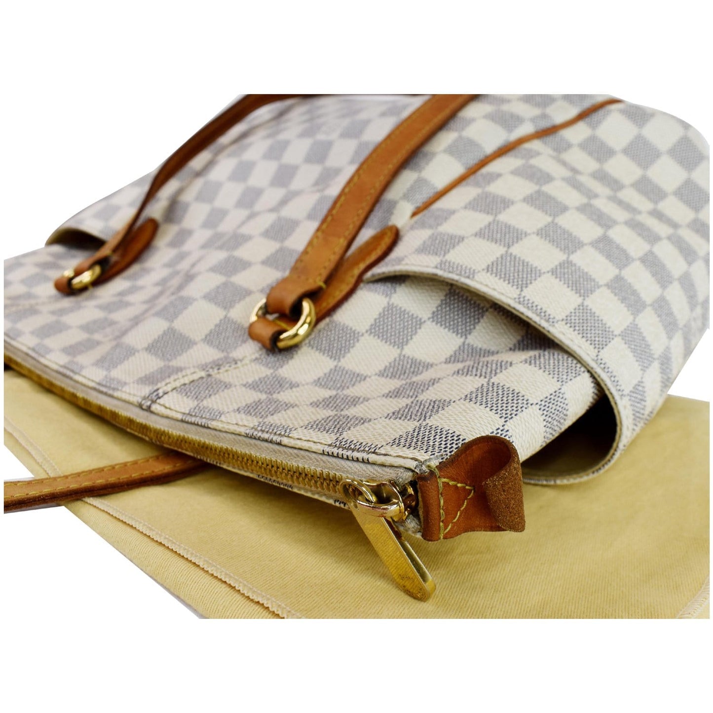 LOUIS VUITTON Totally MM Damier Azur Shoulder Bag White