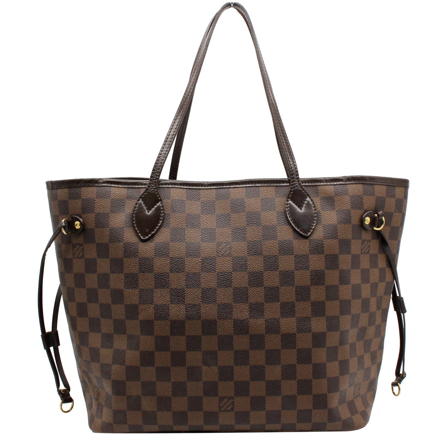 LOUIS VUITTON Neverfull MM Damier Ebene Tote Bag Brown