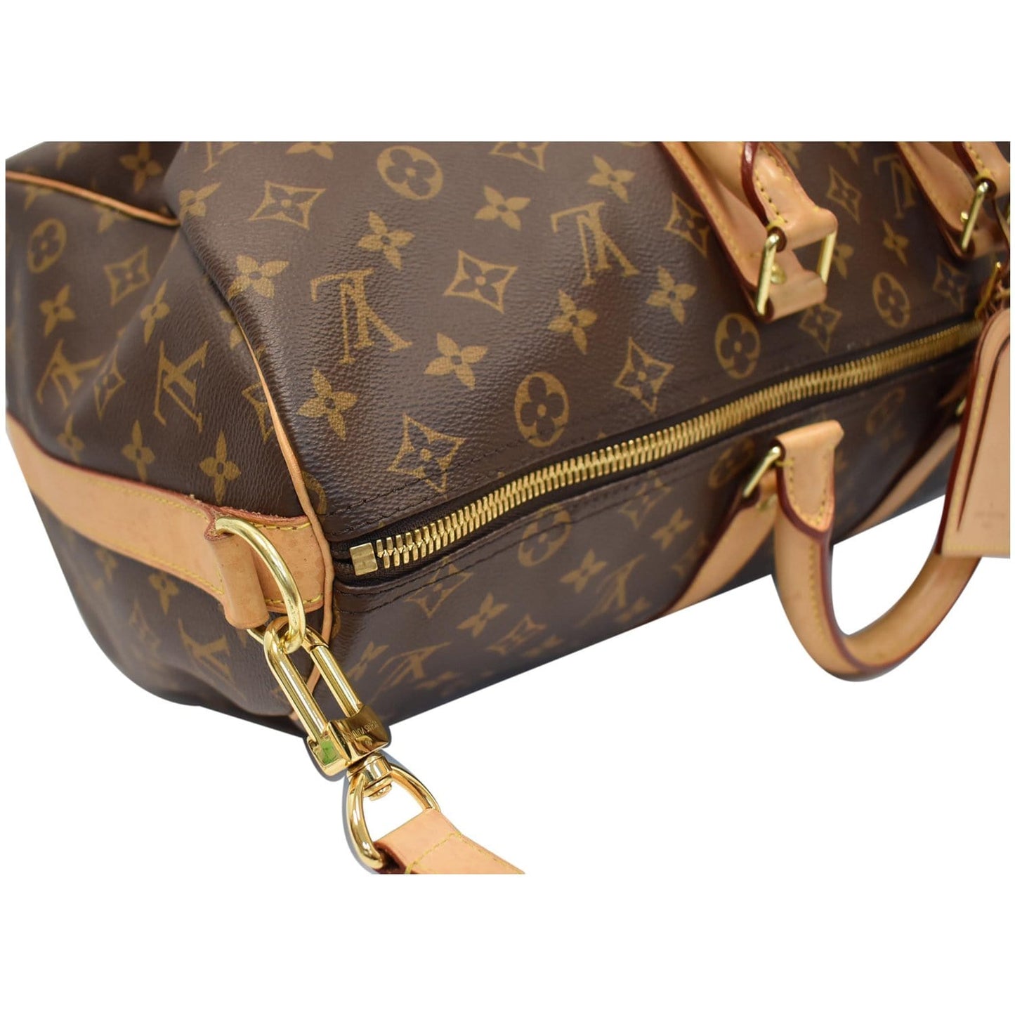 LOUIS VUITTON Keepall 45 Bandouliere Monogram Canvas Travel Bag Brown