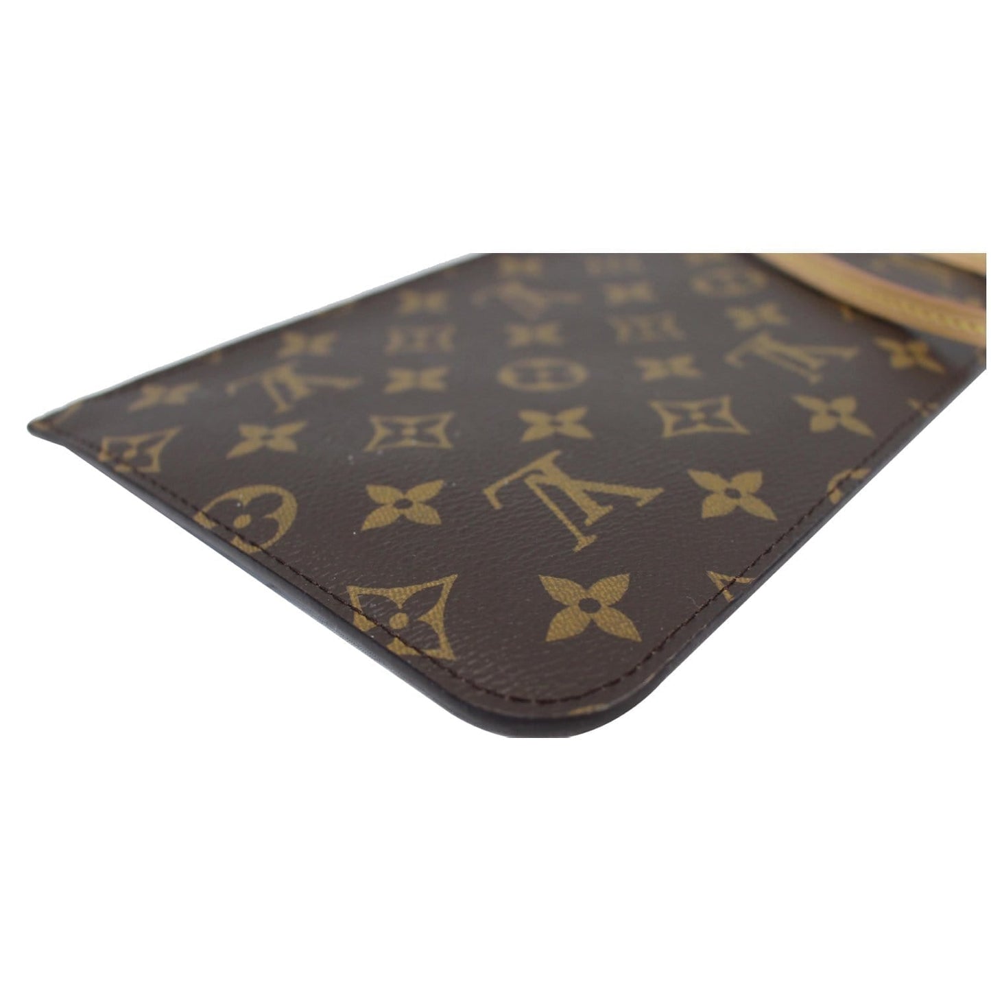 LOUIS VUITTON Pochette Wristlet Pouch Monogram Canvas Neverfull MM Rose Ballerine