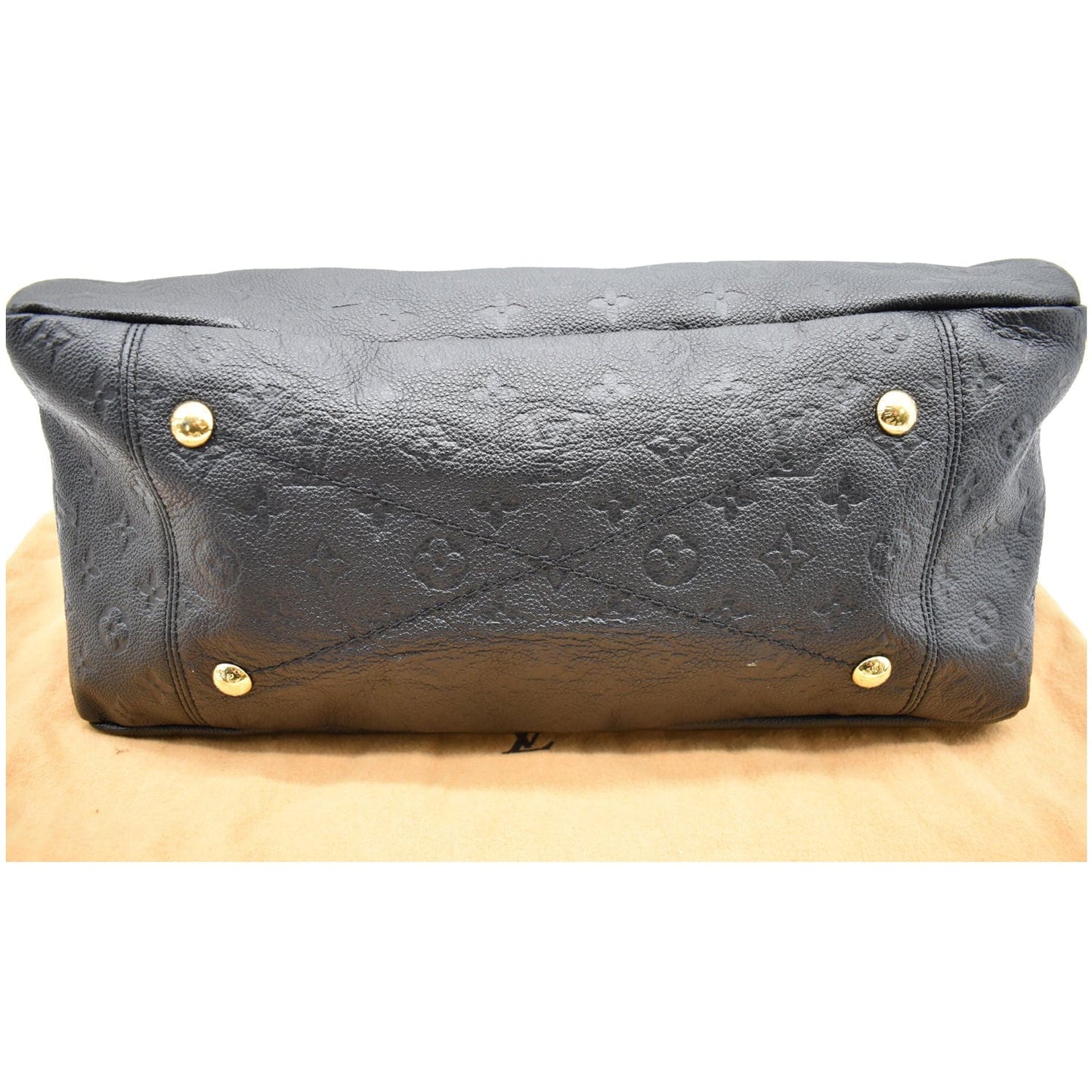 LOUIS VUITTON Artsy MM Empreinte Leather Shoulder Bag Black