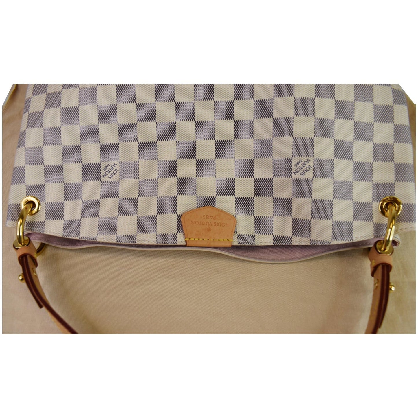 LOUIS VUITTON Graceful PM Damier Azur Shoulder Bag White