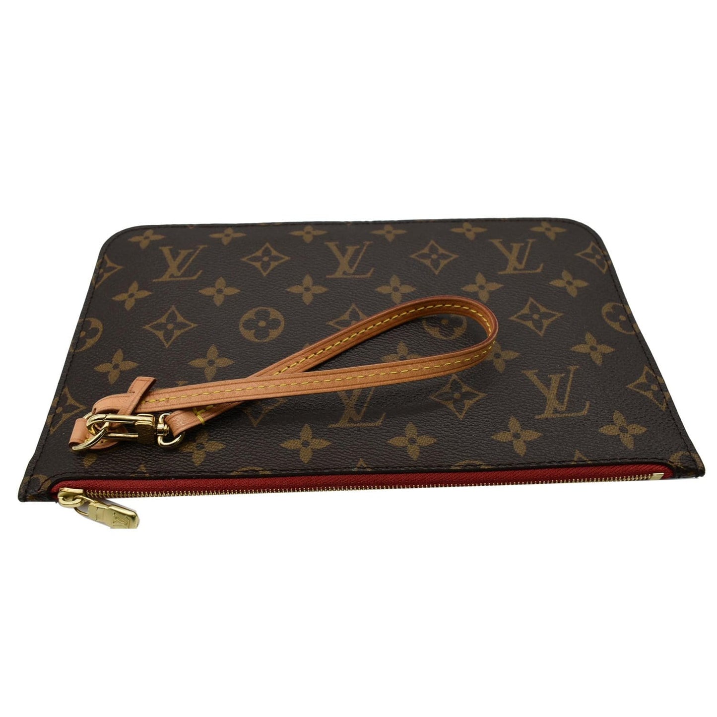 LOUIS VUITTON Pochette Wristlet Monogram Canvas Neverfull MM Brown