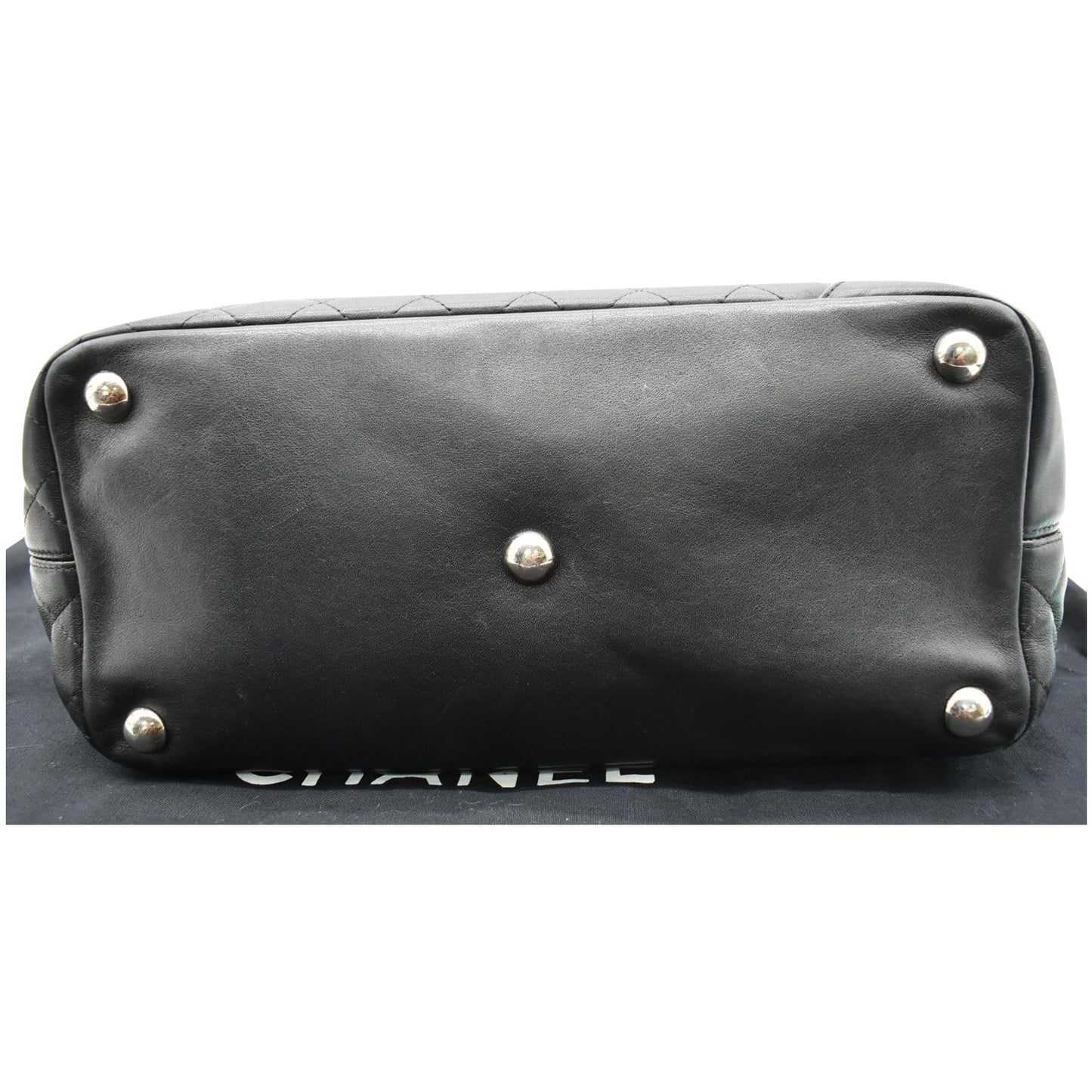 CHANEL Cambon Ligne Quilted Leather Large Tote Bag Black