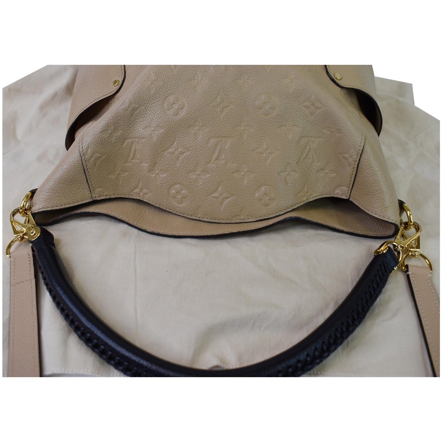 LOUIS VUITTON Bagatelle Monogram Empreinte Leather Shoulder Bag Beige