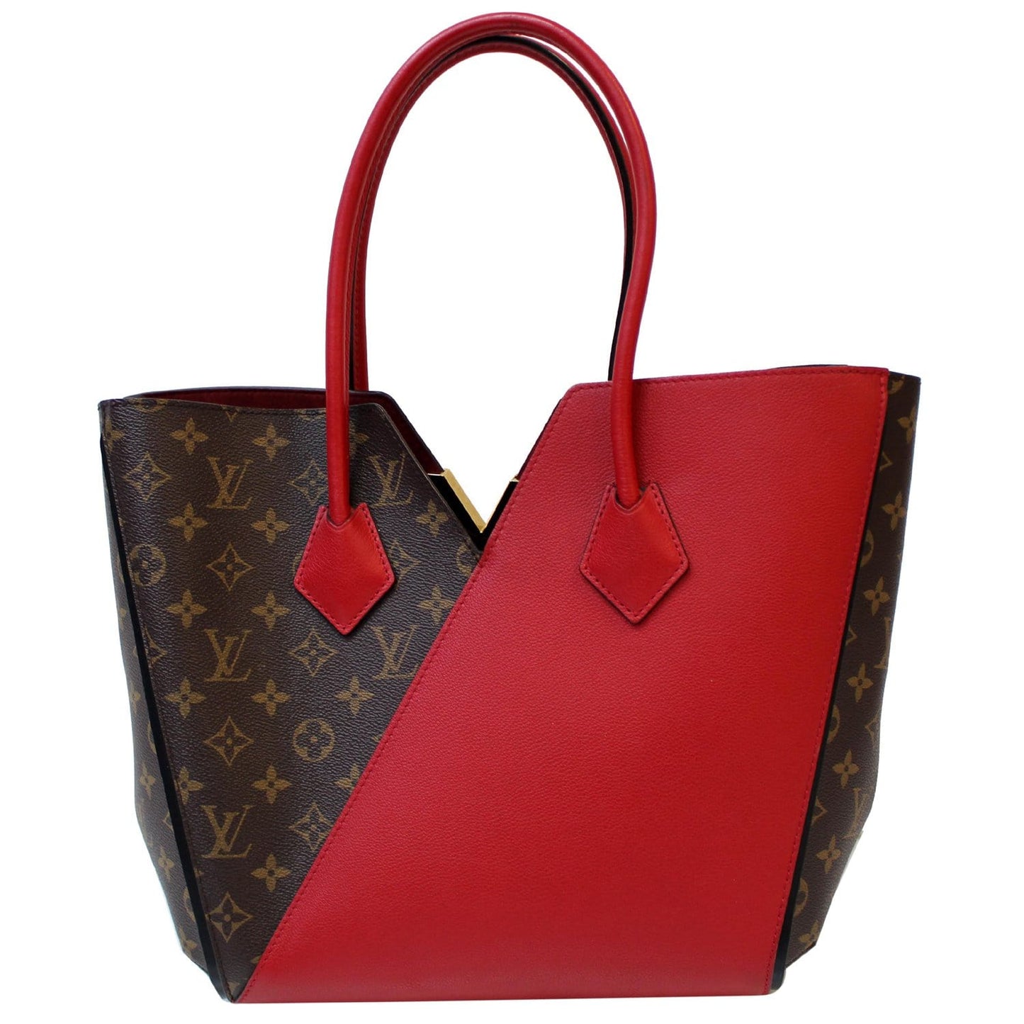 LOUIS VUITTON Kimono Monogram Calfskin Tote Bag Brown/Cerise