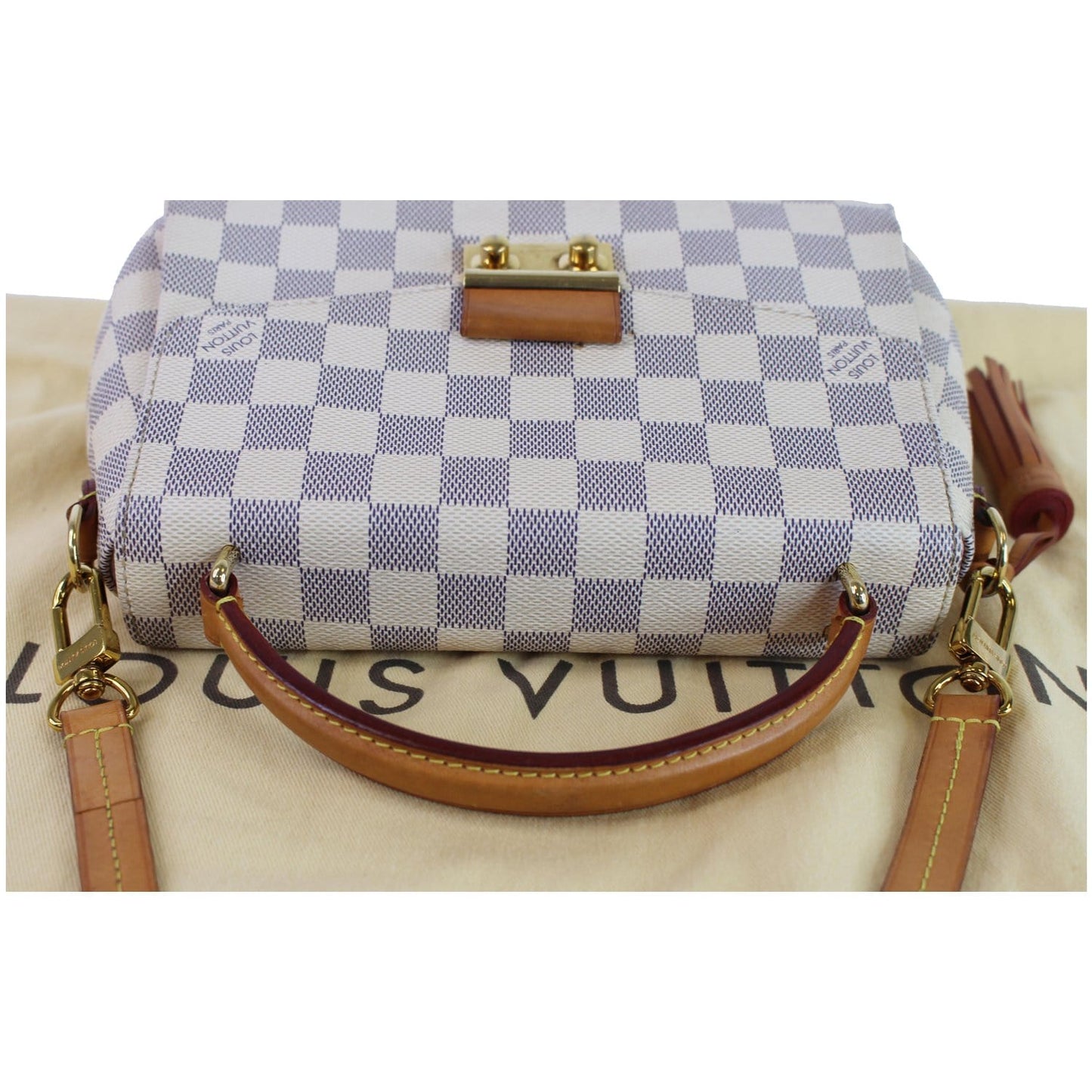 LOUIS VUITTON Croisette Damier Azur Shoulder Crossbody Bag White
