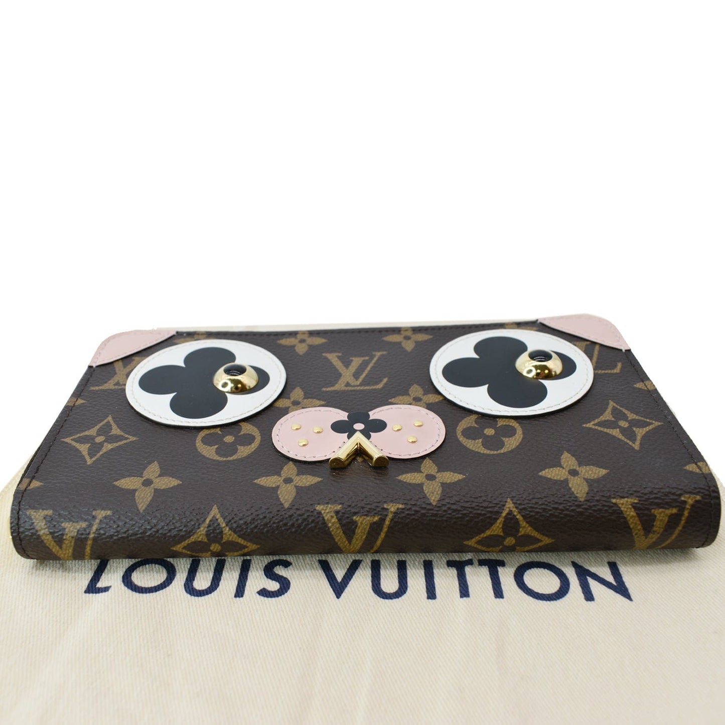 LOUIS VUITTON Valentine Dog Zippy Monogram Canvas Wallet Brown