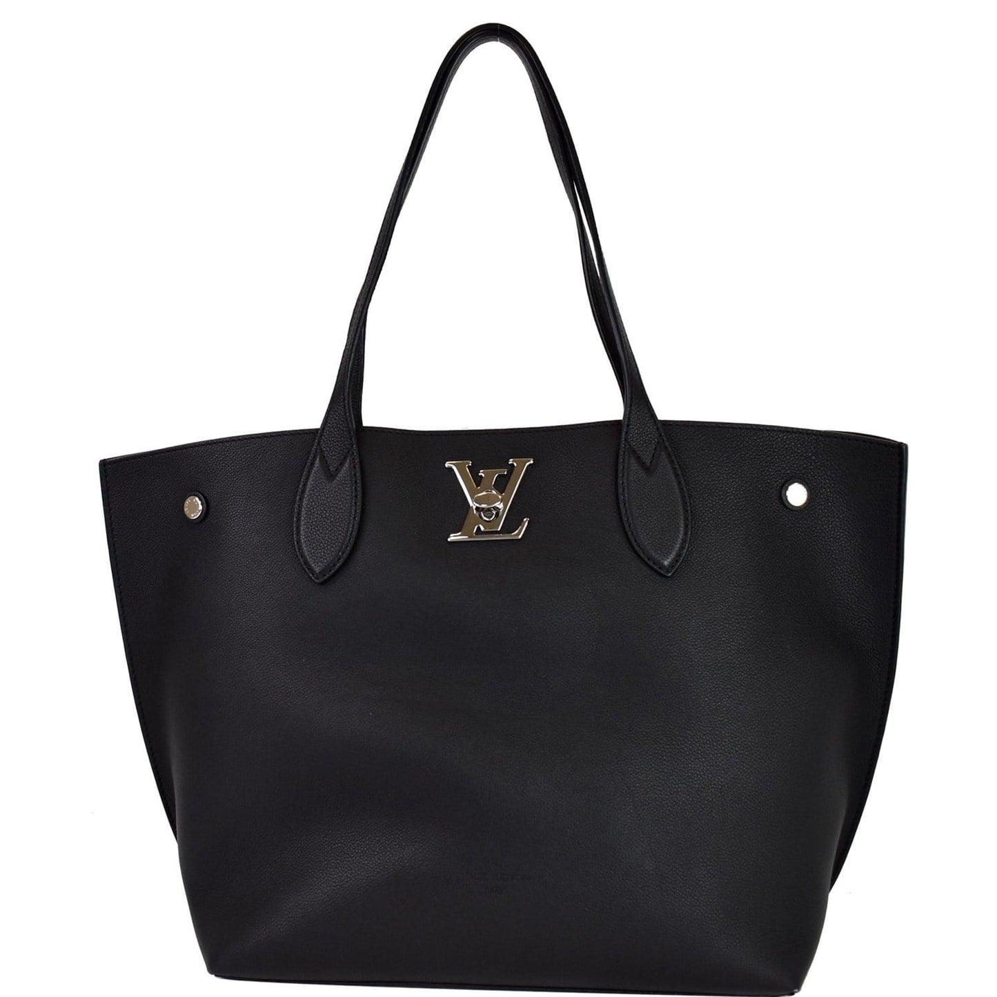 LOUIS VUITTON Lockme Go Leather Tote Bag Black