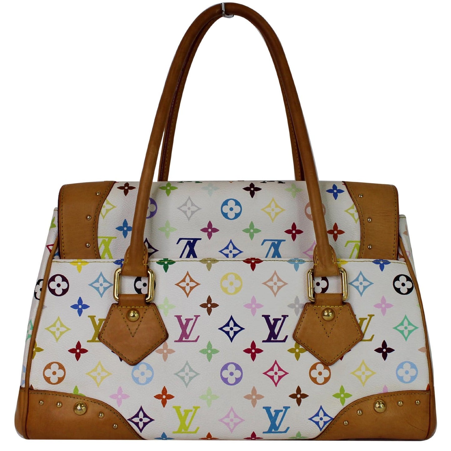 LOUIS VUITTON Beverly GM Multicolor Canvas Shoulder Bag White