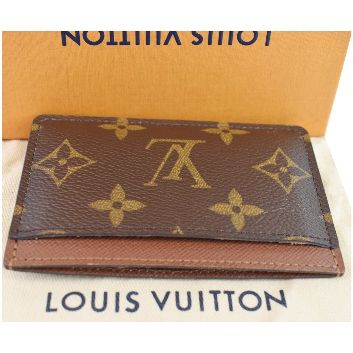 LOUIS VUITTON Monogram Canvas Card Holder Brown