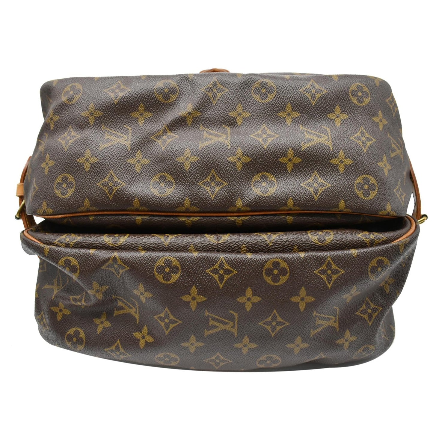 LOUIS VUITTON Saumur 35 Monogram Canvas Shoulder Bag Brown