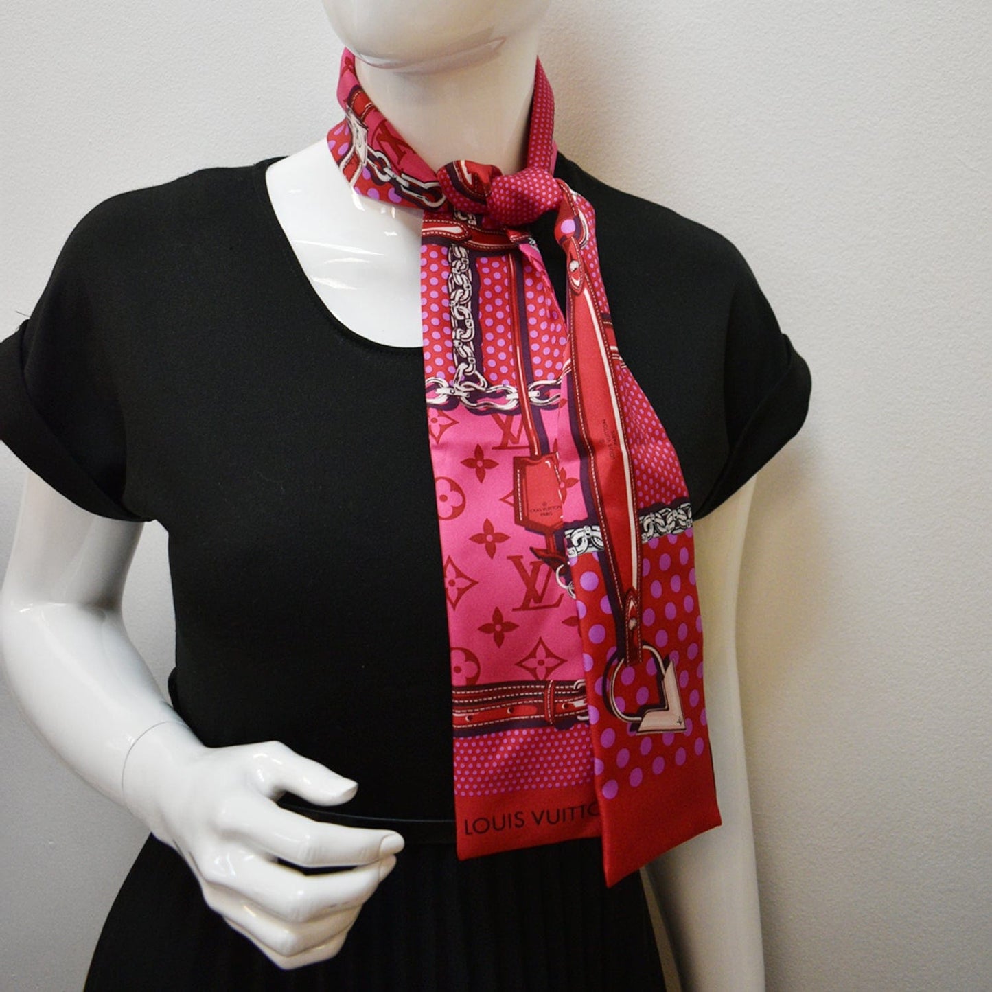 LOUIS VUITTON Confidential Silk Monogram Bandeau Pink
