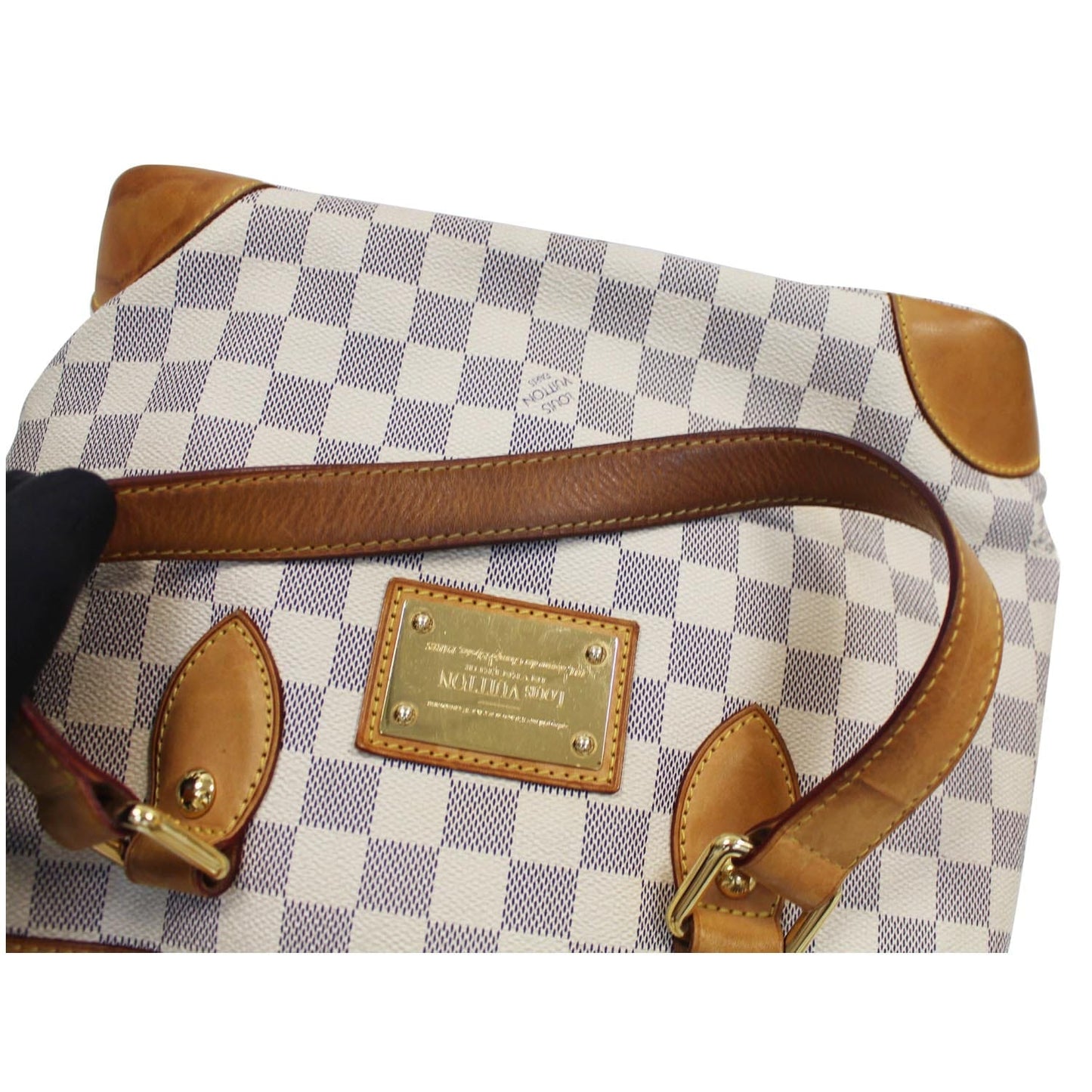 LOUIS VUITTON Hampstead PM Damier Azur Shoulder Bag White