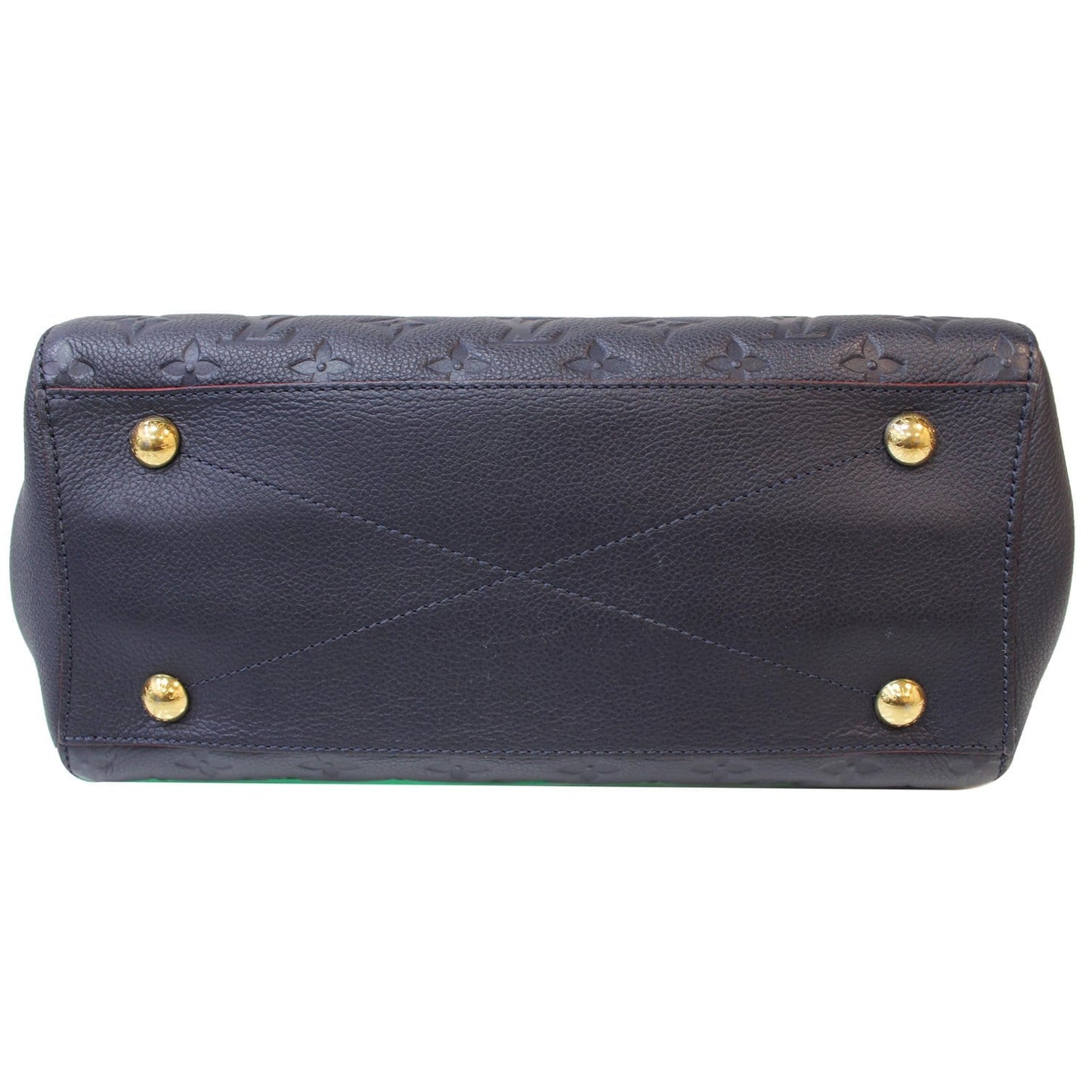 LOUIS VUITTON Montaigne MM Monogram Empreinte Shoulder Bag Blue