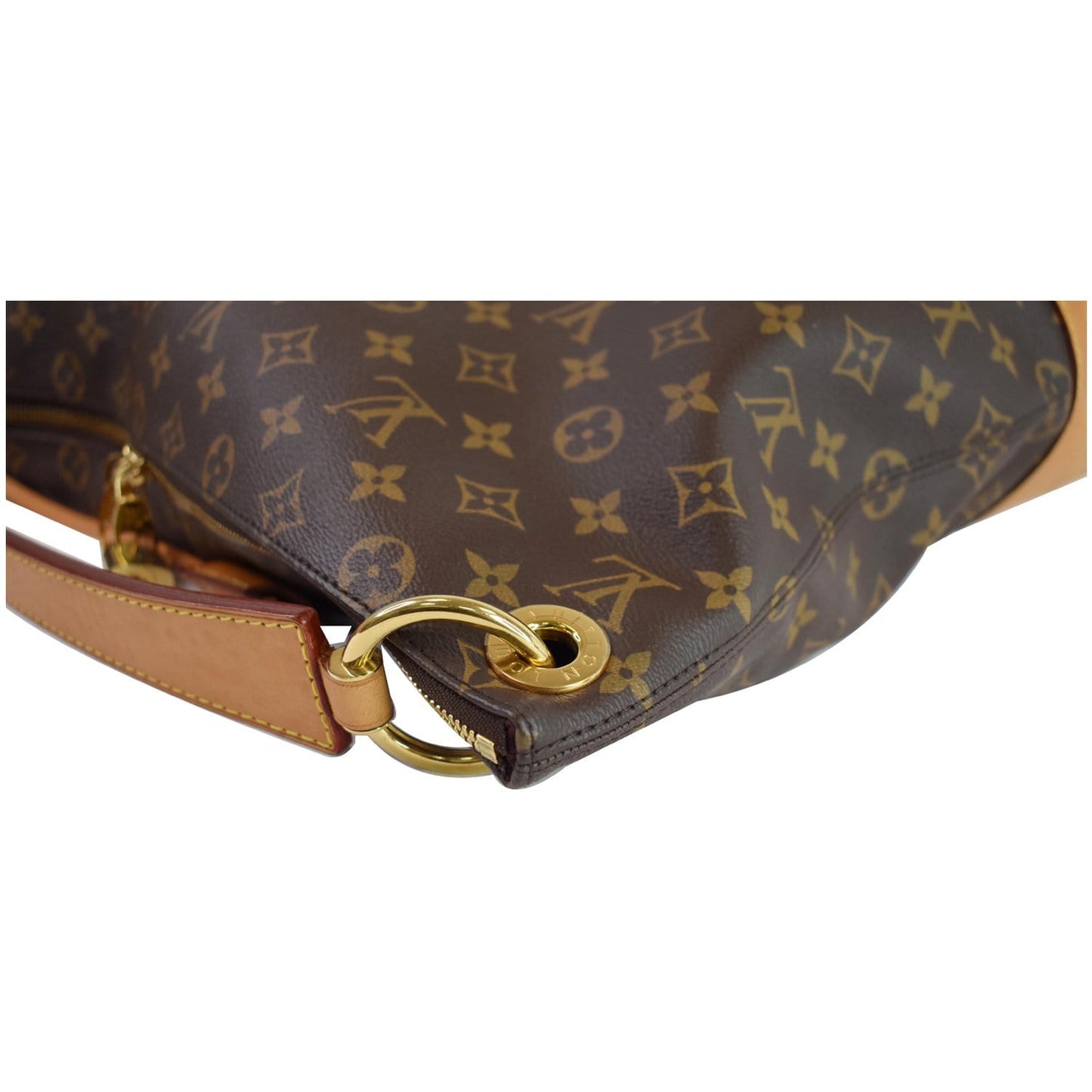 LOUIS VUITTON Berri MM Monogram Canvas Shoulder Bag Brown