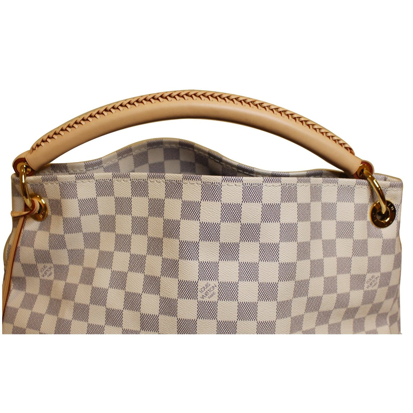 LOUIS VUITTON Artsy MM Damier Azur Shoulder Bag White