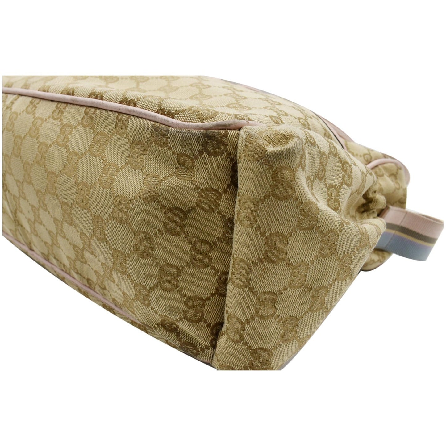 GUCCI Large Diaper GG Supreme Canvas Shoulder Bag Pink 123326