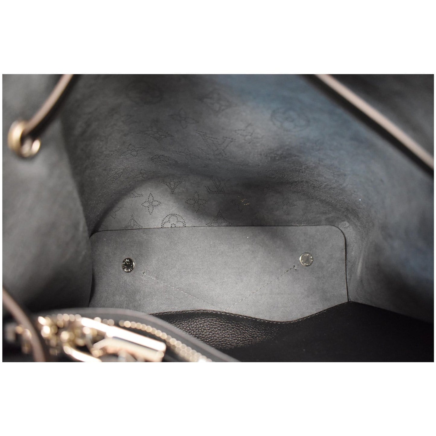 LOUIS VUITTON Muria Mahina Perforated Leather Shoulder Bag Black