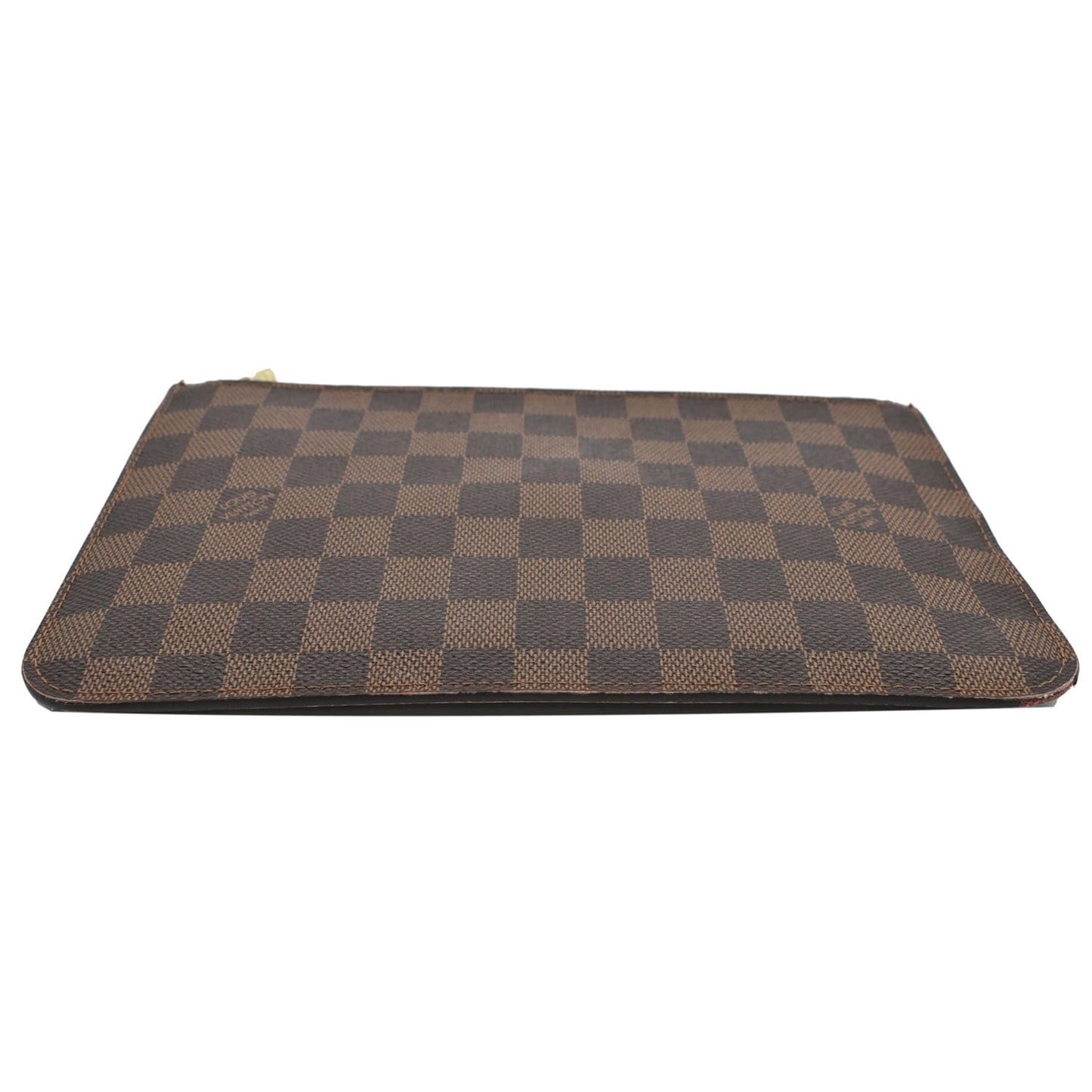 LOUIS VUITTON Neverfull MM Damier Ebene Pochette Wristlet Pouch Brown