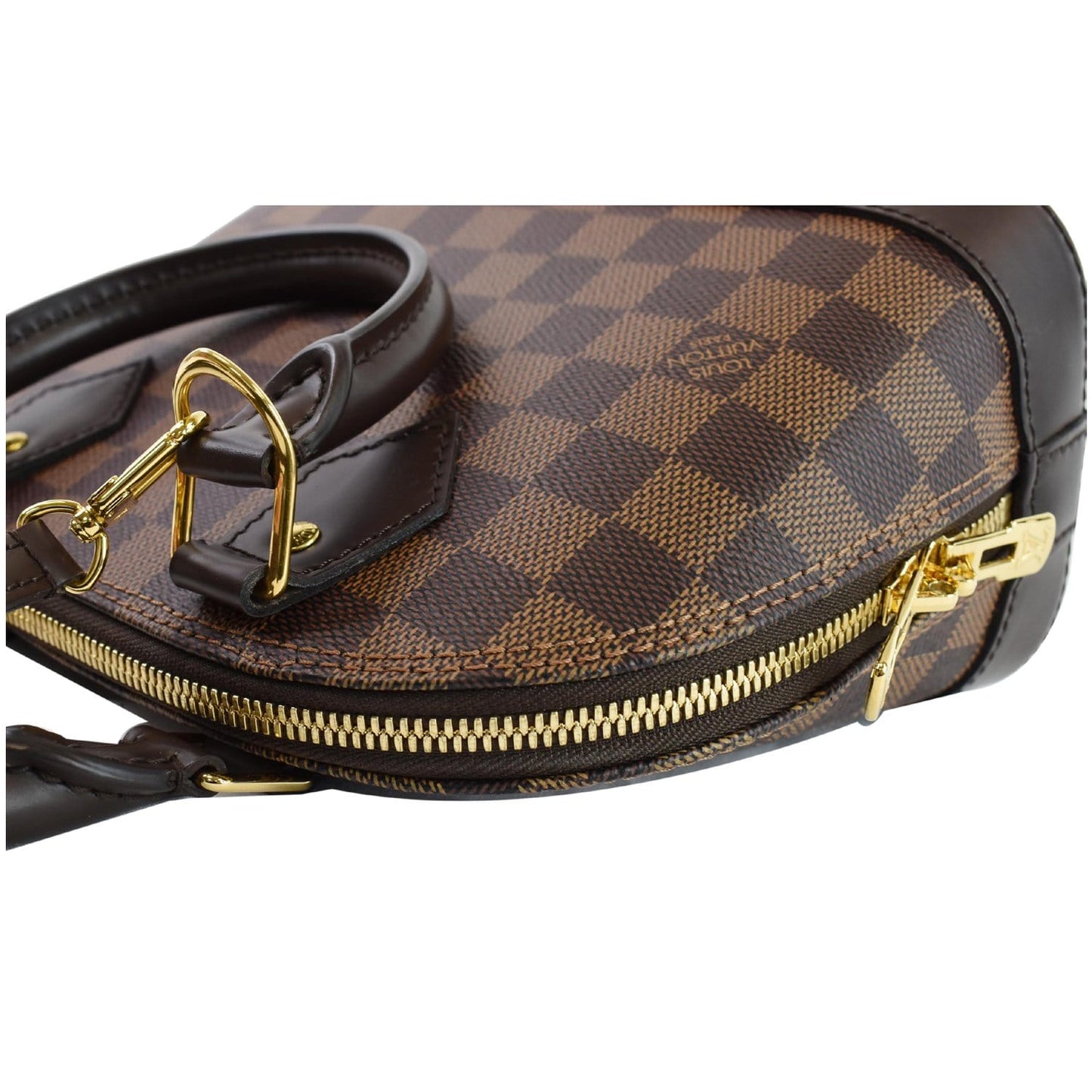 LOUIS VUITTON Alma BB Damier Ebene Shoulder Bag Brown