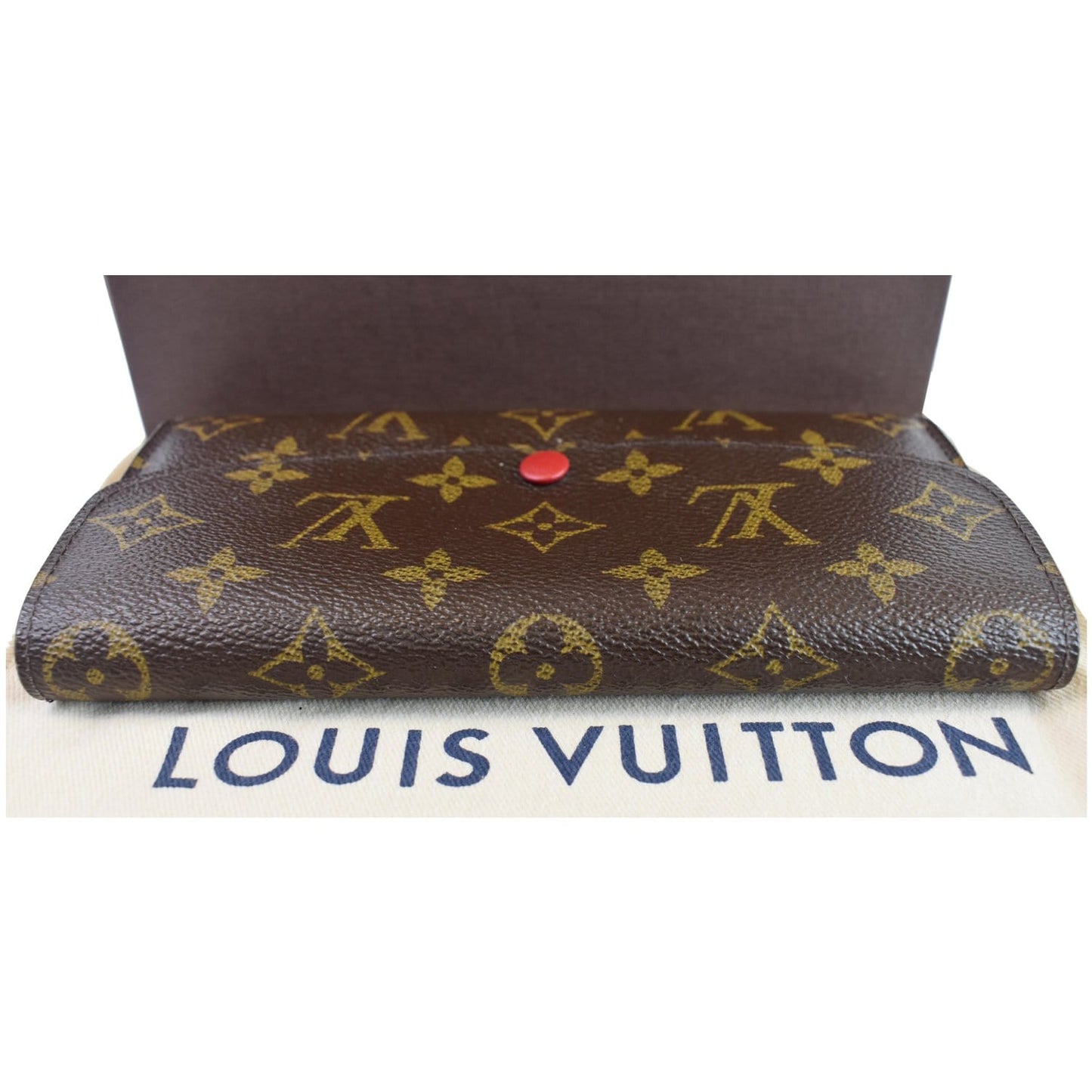 LOUIS VUITTON Emilie Monogram Canvas Wallet Brown