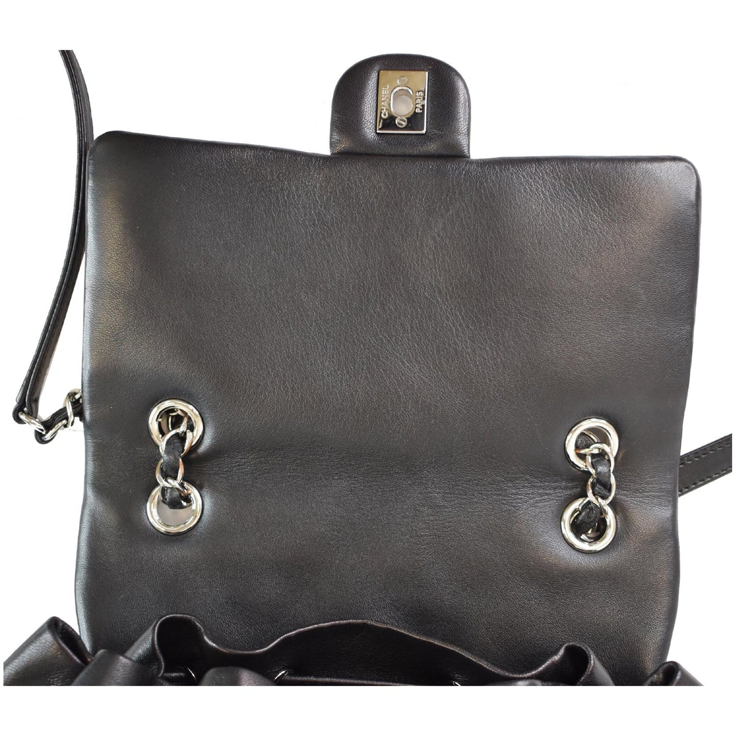 CHANEL Small Urban Spirit Quilted Lambskin Backpack Bag Black