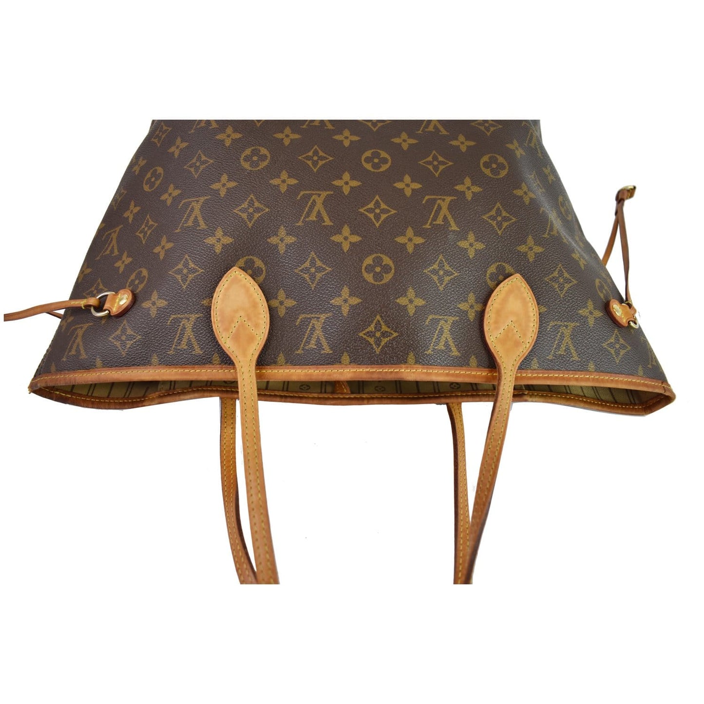 LOUIS VUITTON Neverfull MM Monogram Canvas Tote Shoulder Bag Brown